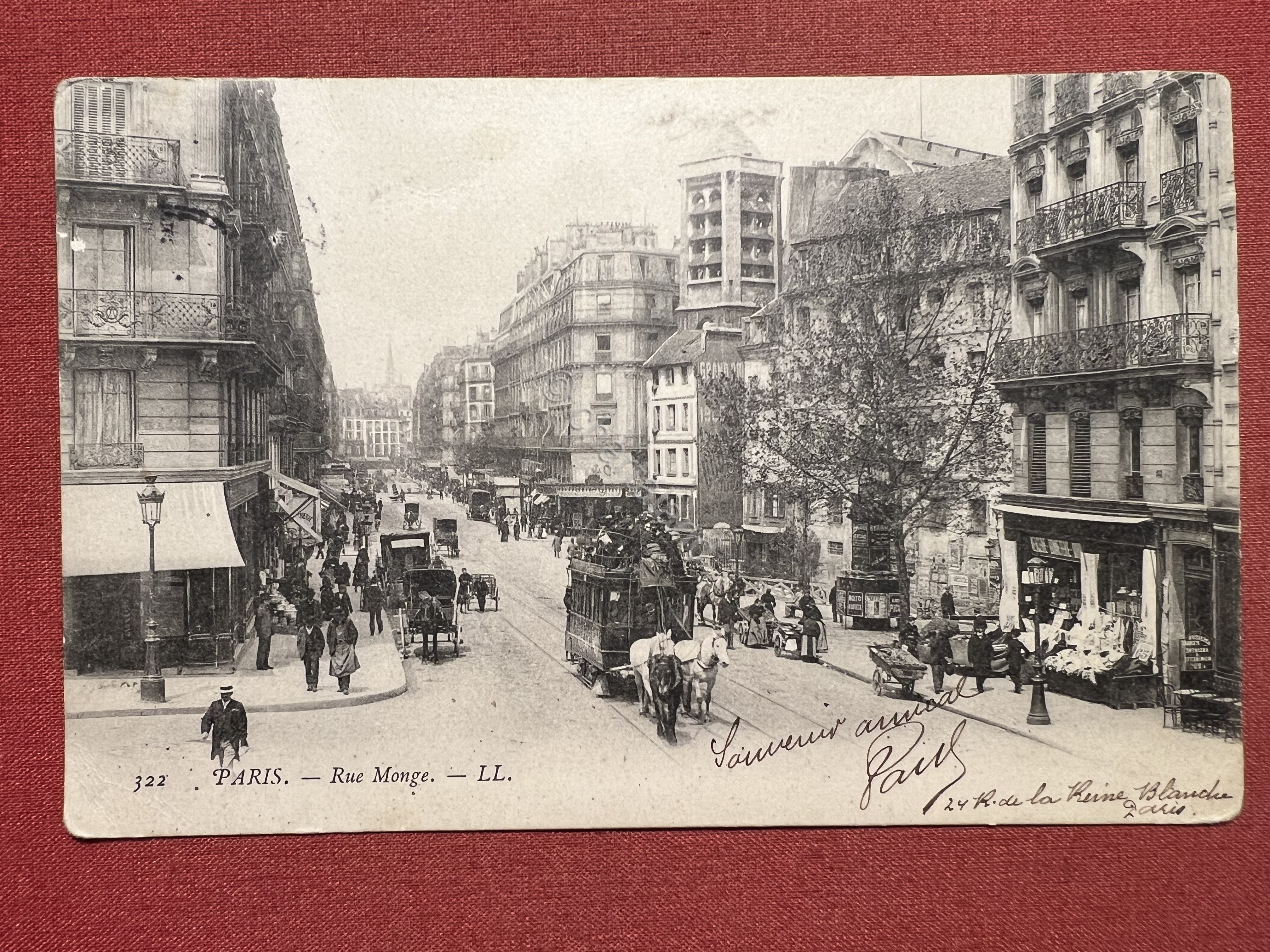 Cartolina - Paris - Rue Monge - 1900 ca.