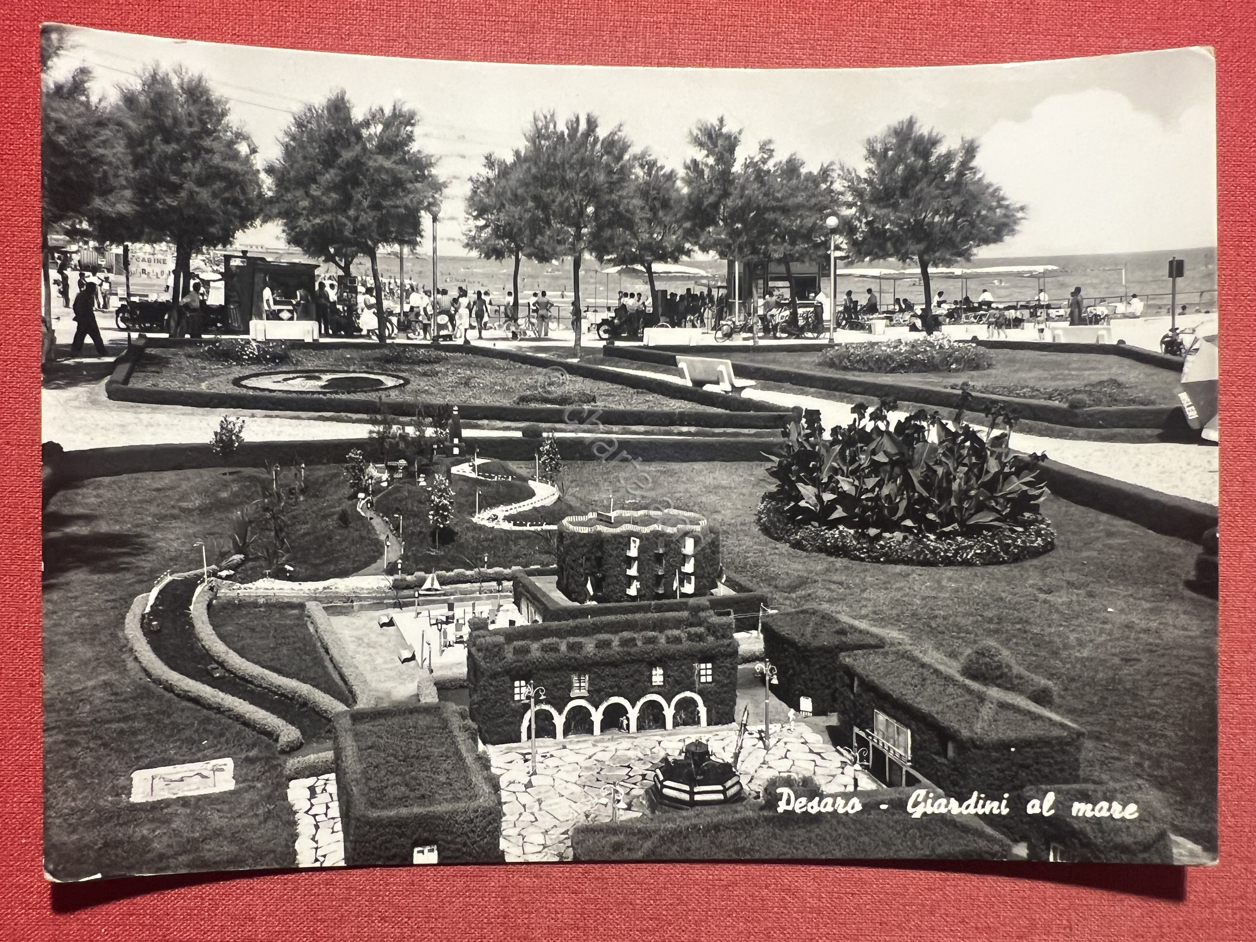 Cartolina - Pesaro - Giardini al Mare - 1958