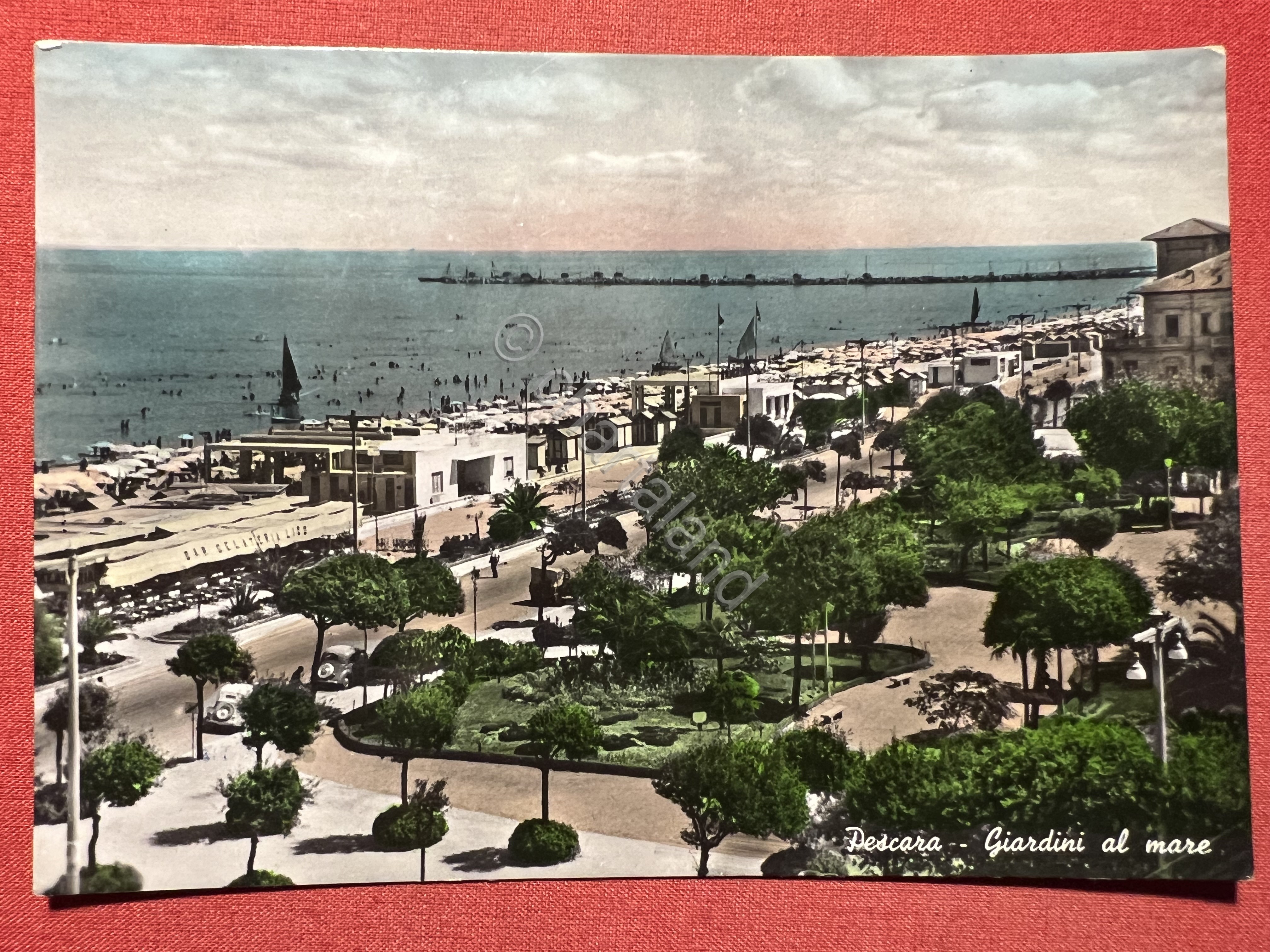 Cartolina - Pescara - Giardini al Mare - 1956