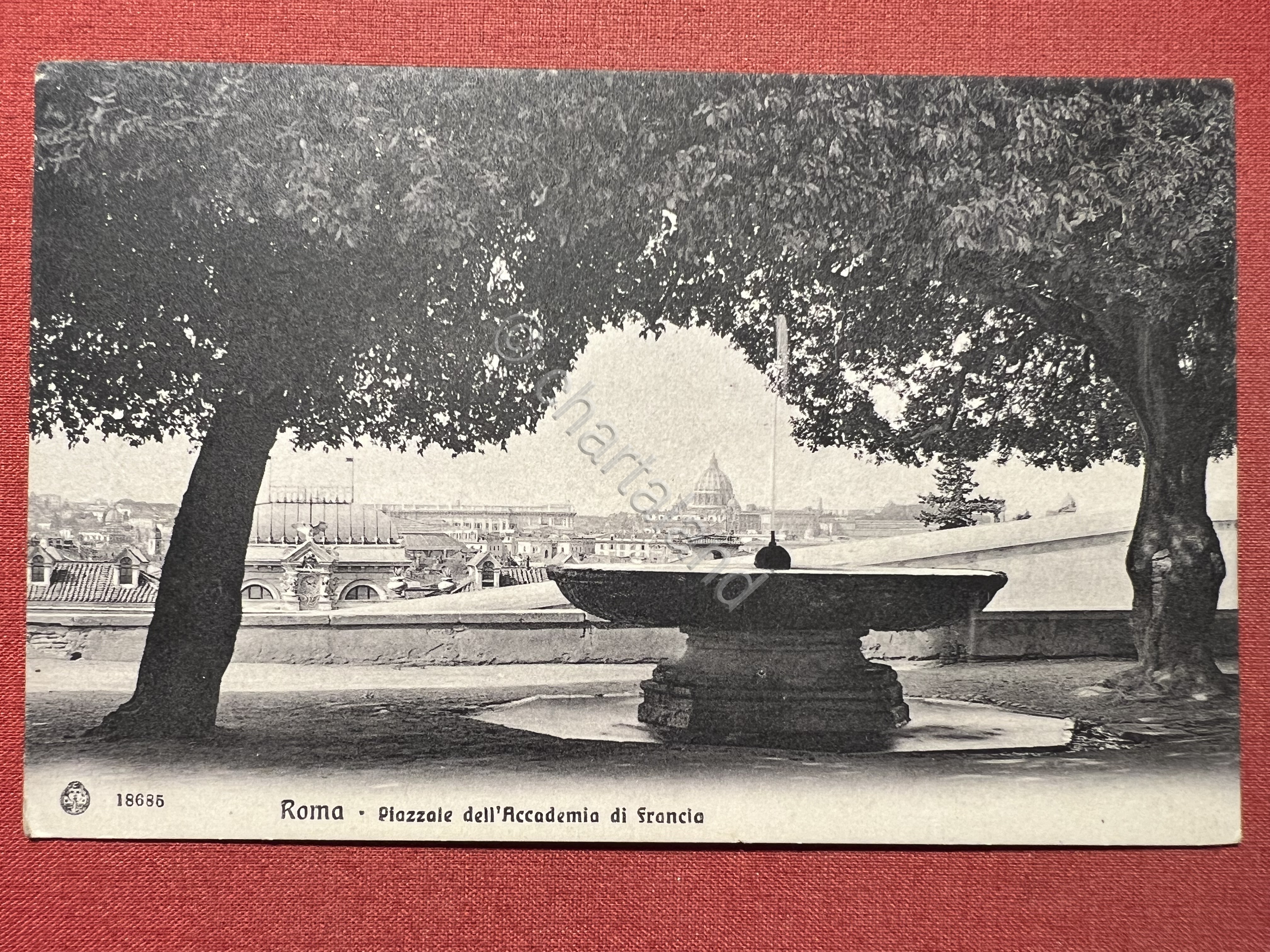 Cartolina - Roma - Piazzale dell'Accademia di Francia - 1916