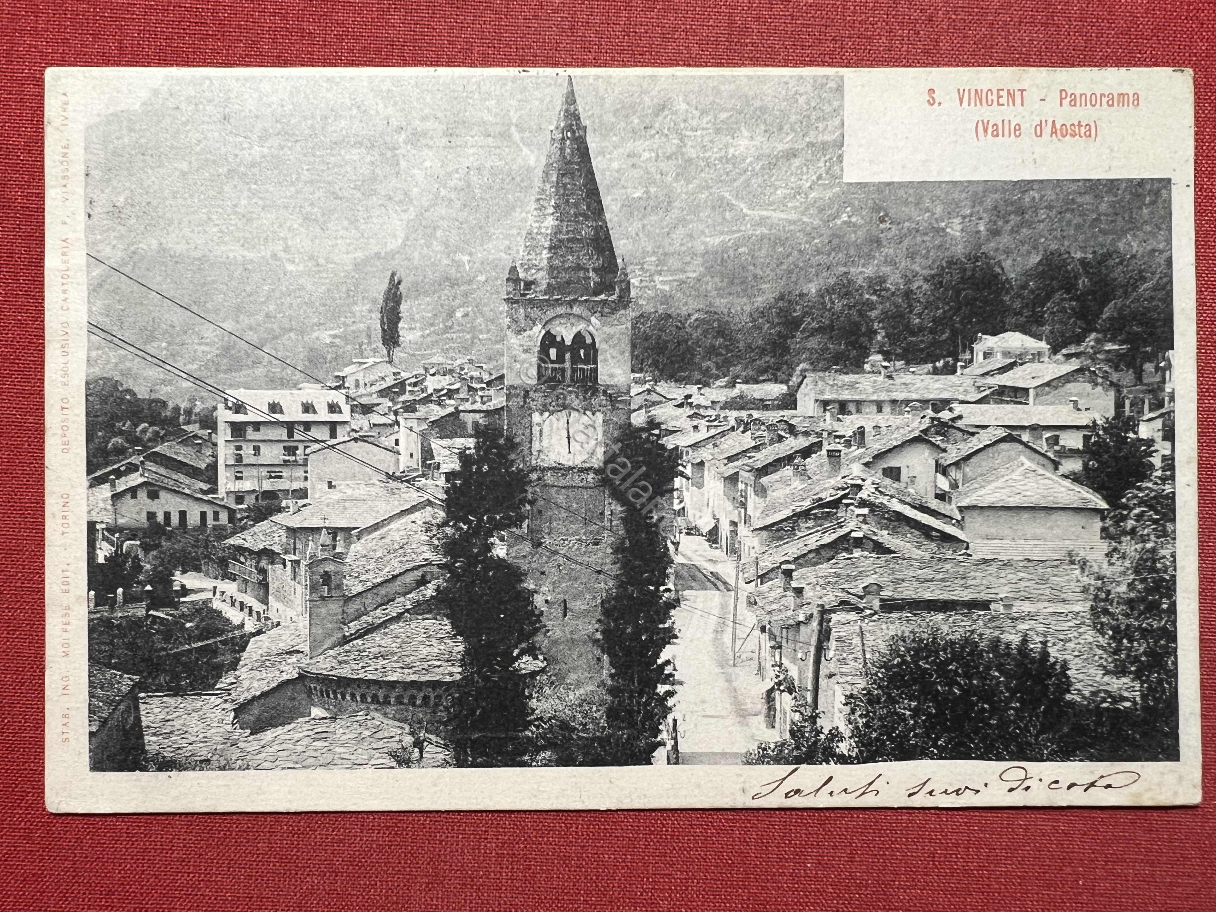 Cartolina - Saint Vincent ( Valle d'Aosta ) - Panorama …