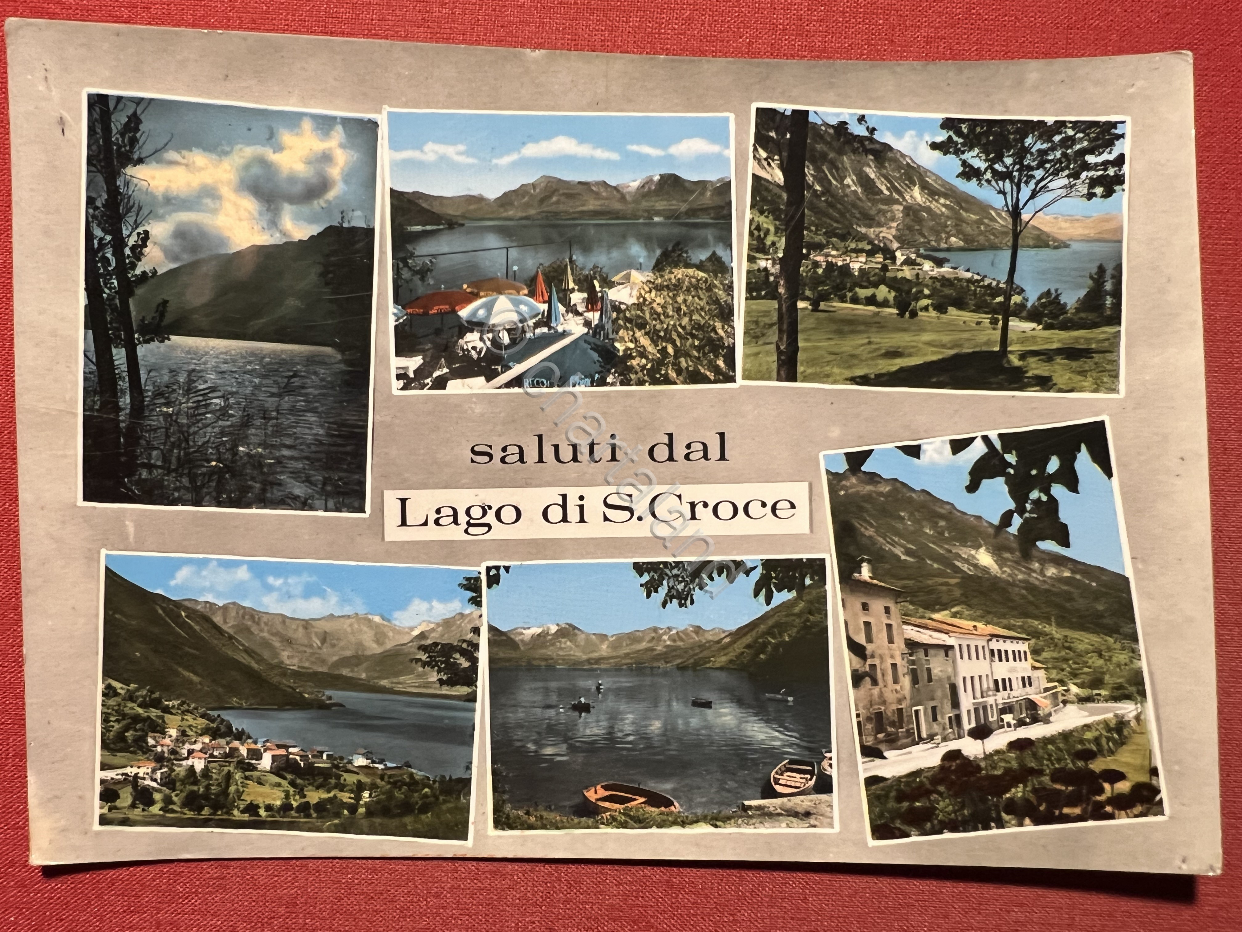 Cartolina - Saluti dal Lago di S. Croce - Vedute …