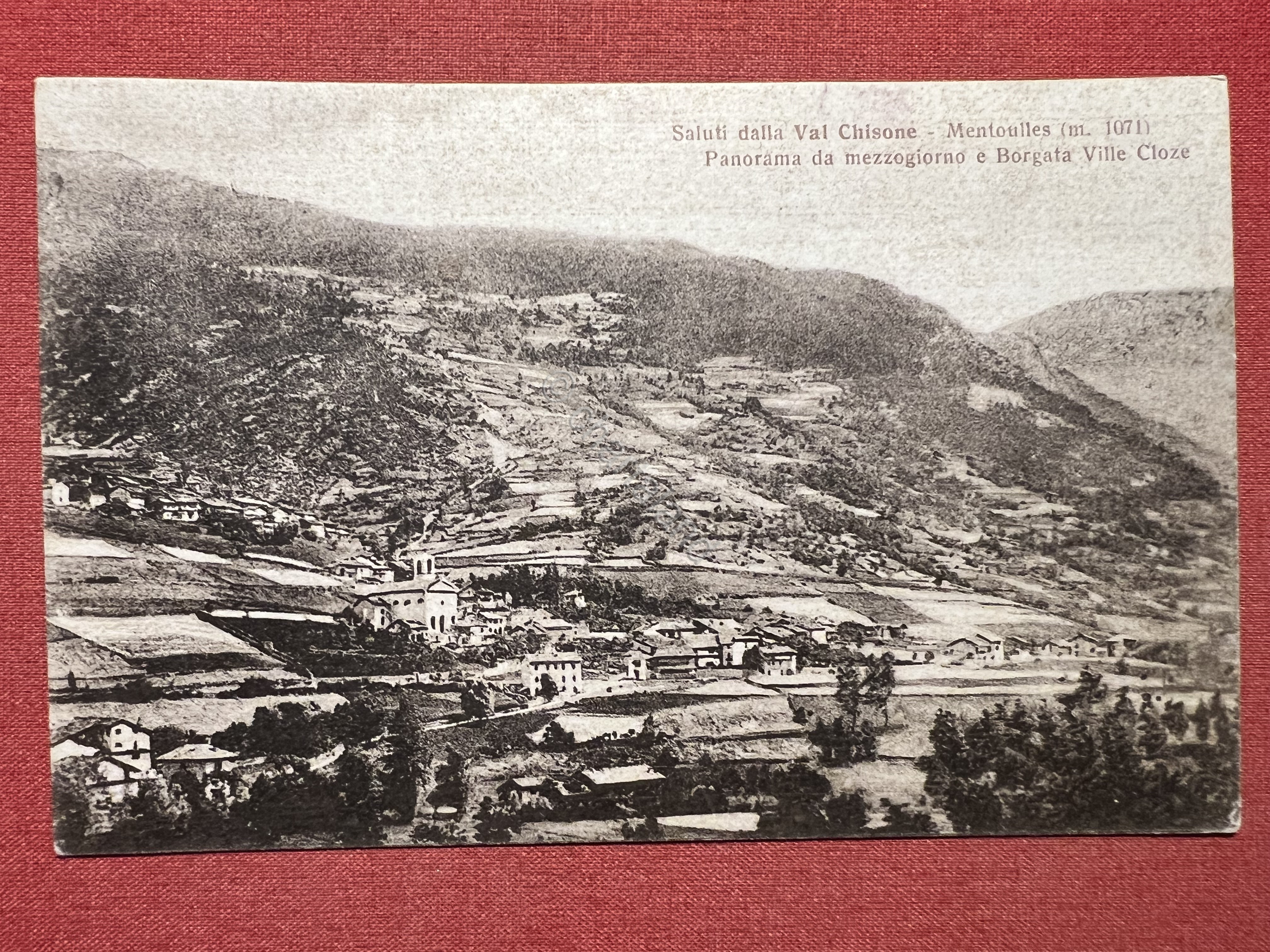 Cartolina - Saluti dalla Val Chisone - Mentoulles - Borgata …