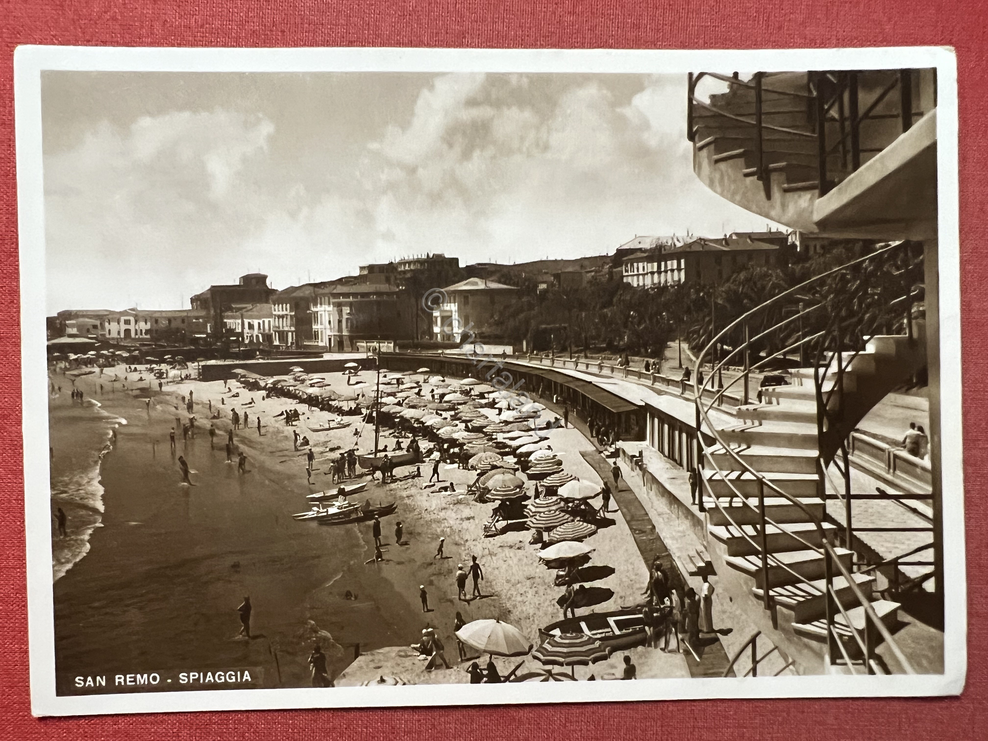Cartolina - Sanremo - Spiaggia - 1939
