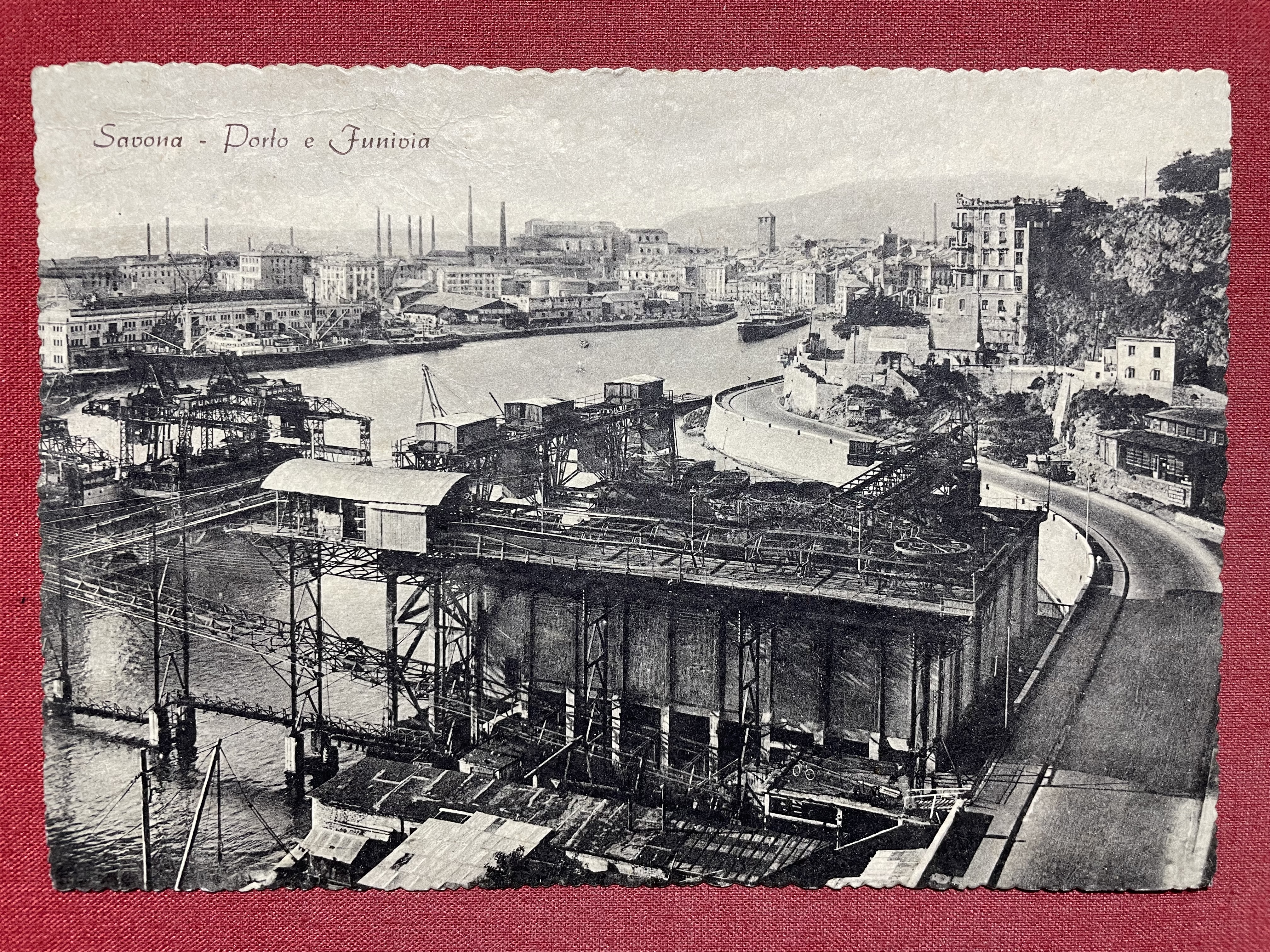 Cartolina - Savona - Porto e Funivia - 1941