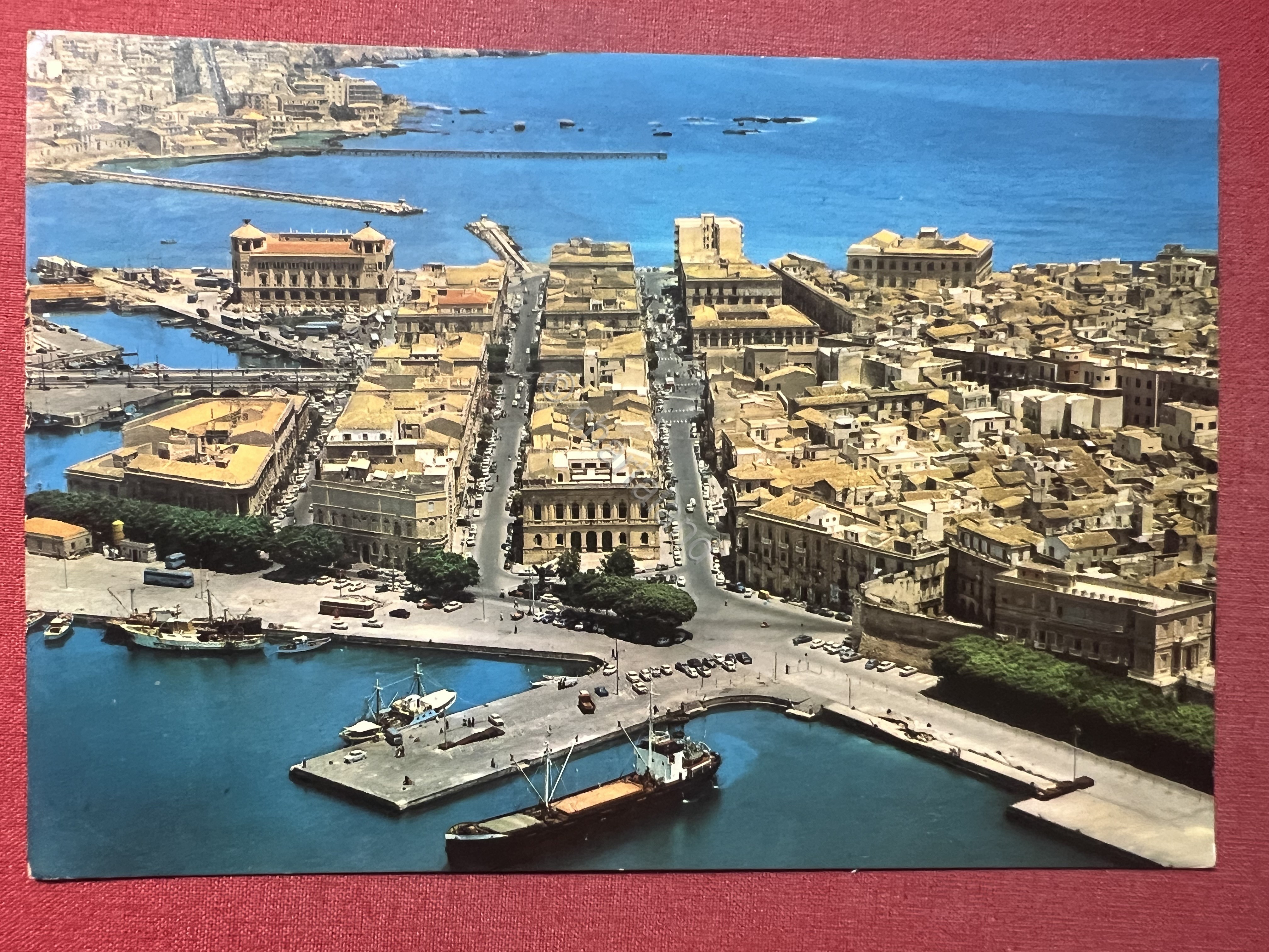 Cartolina - Siracusa - L'Ortiglia vista dall'aereo - 1970