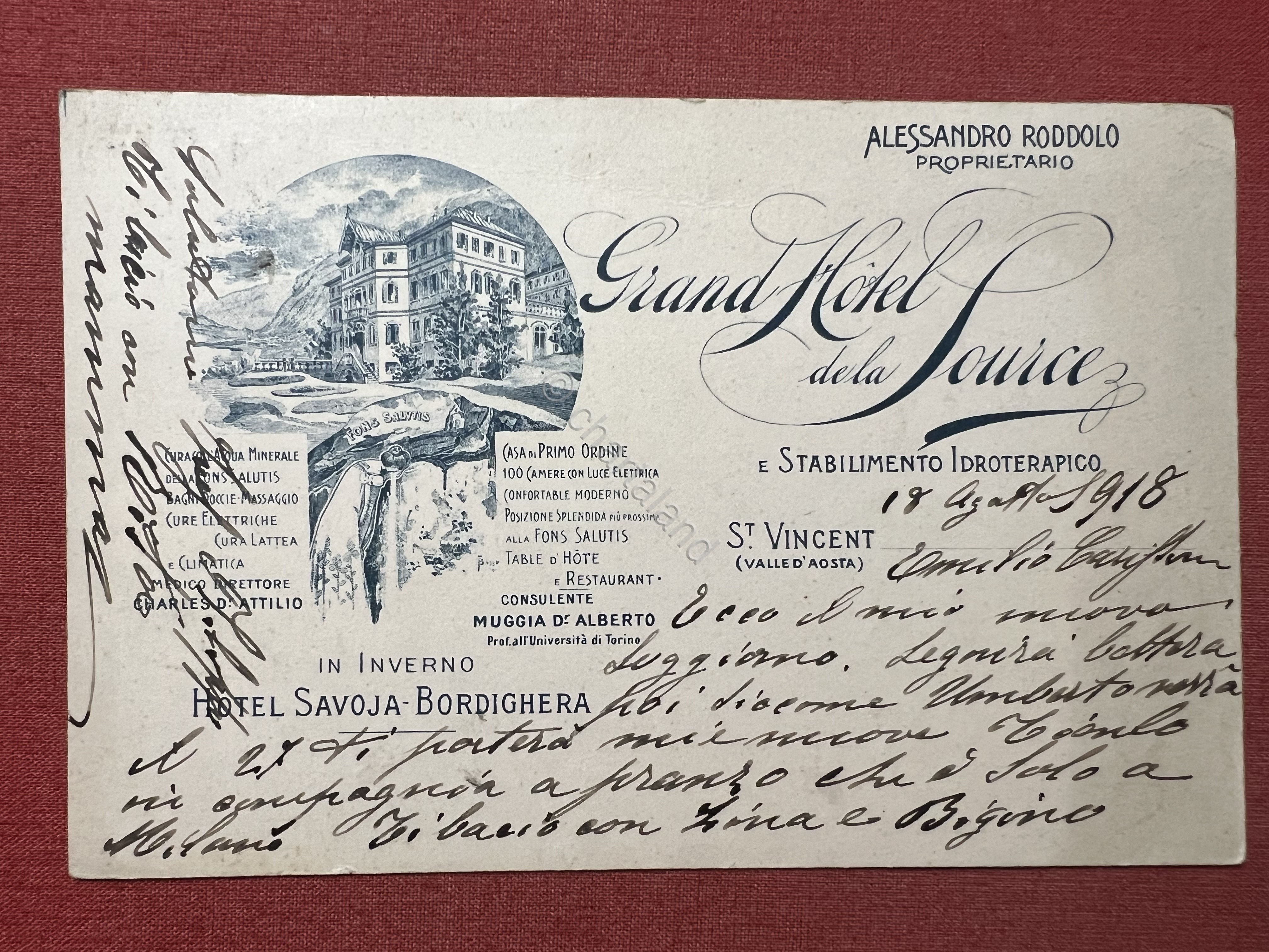 Cartolina - St. Vincent (Valle d'Aosta) - Grand Hotel della …