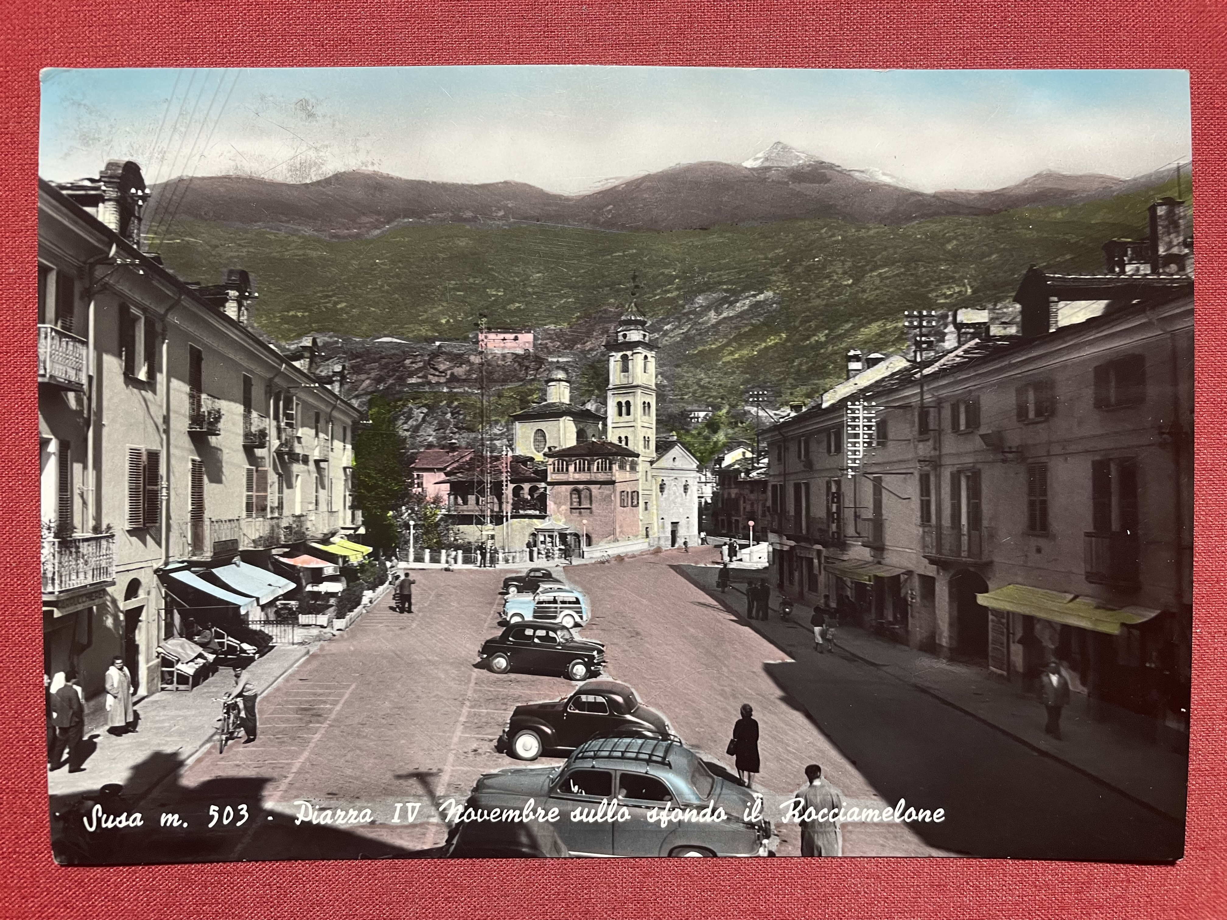 Cartolina - Susa - Piazza IV Novembre sullo sfondo il …
