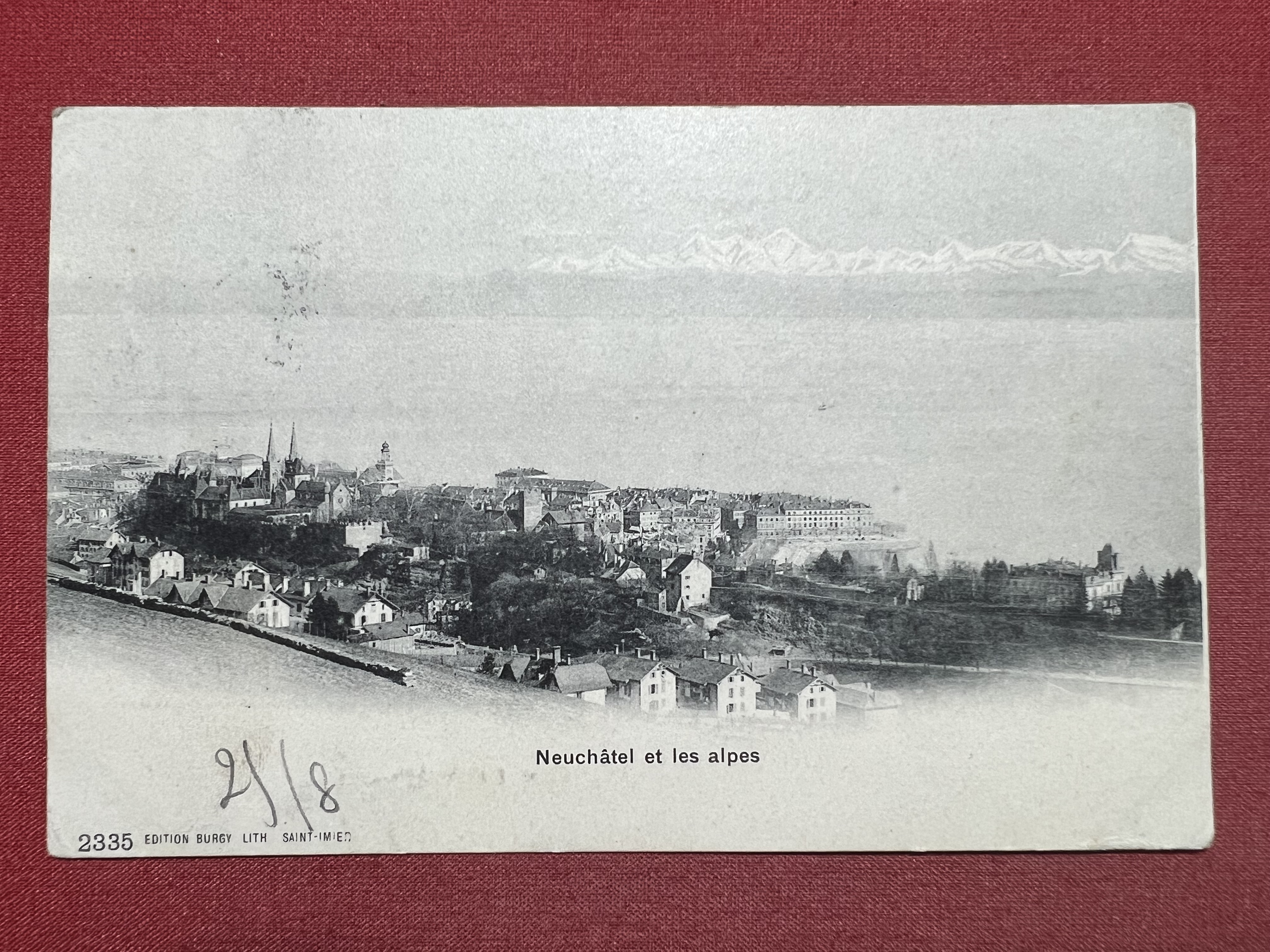 Cartolina - Svizzera - Neuchâtel et les Alpes - 1904