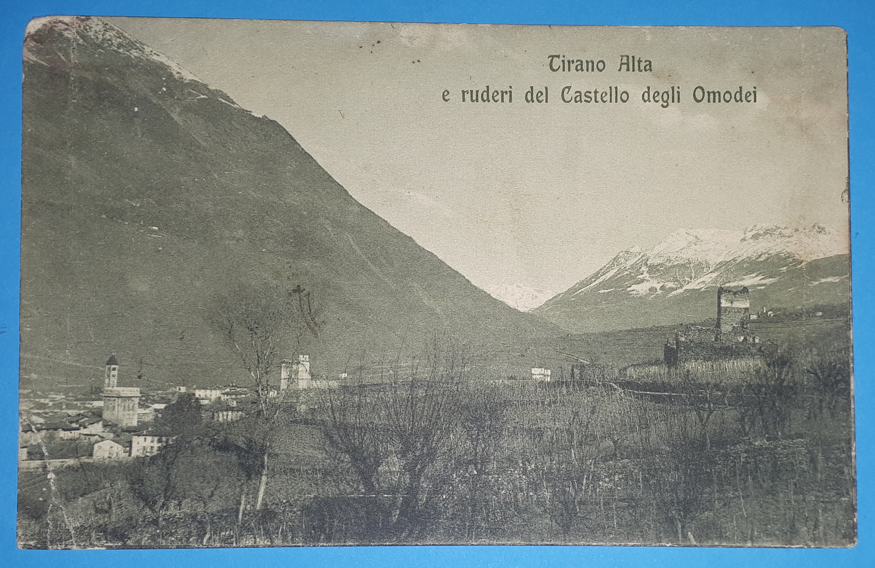 Cartolina - Tirano Alta e ruderi del Castello degli Omodei …