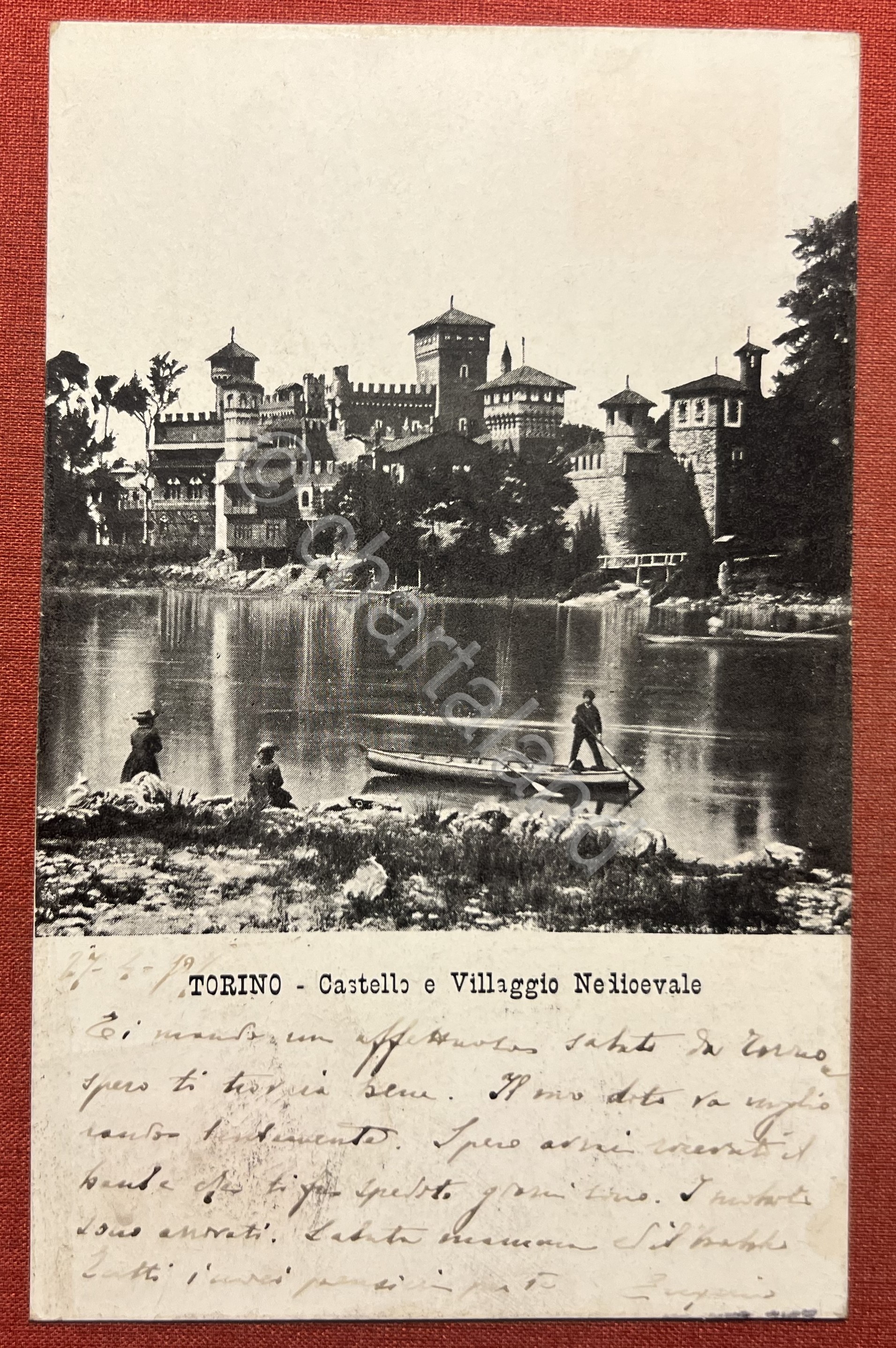Cartolina - Torino - Castello e Villaggio Medievale - 1907