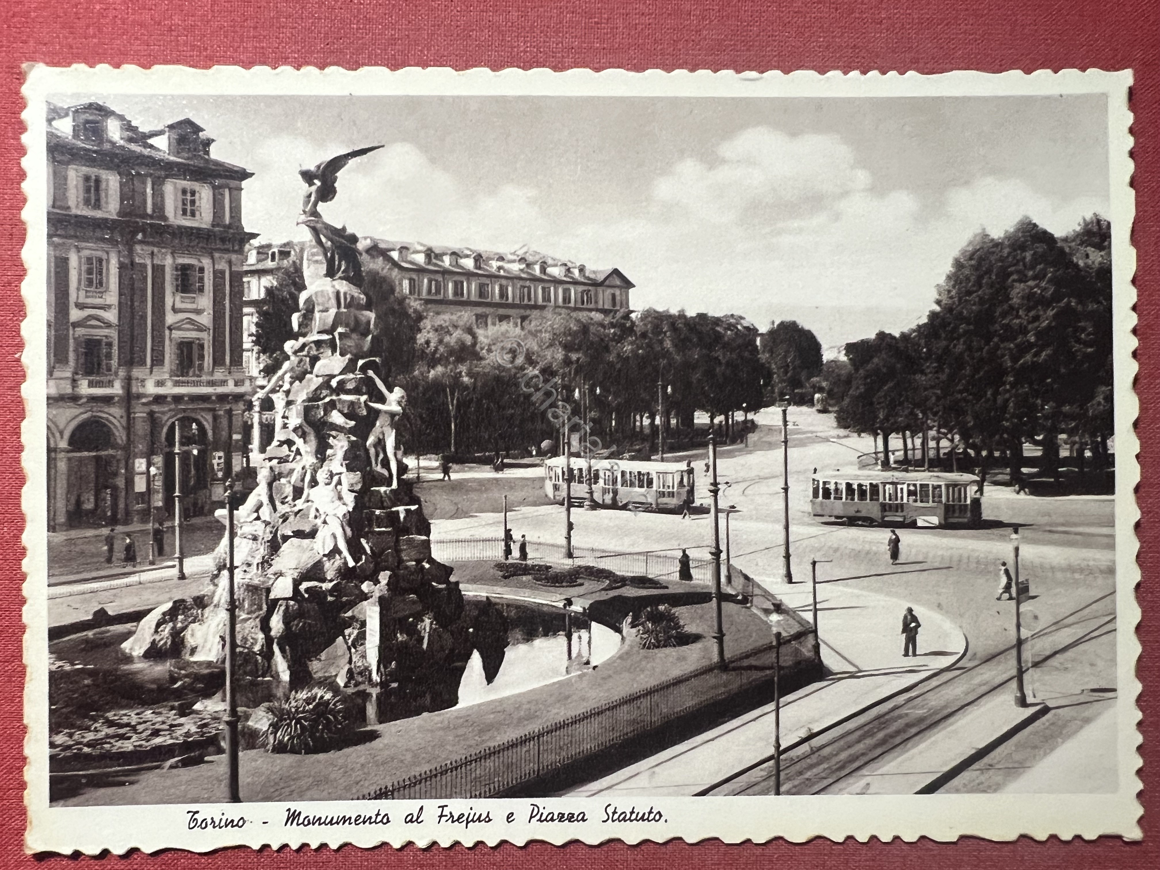Cartolina - Torino - Monumento al Frejus e Piazza Statuto …