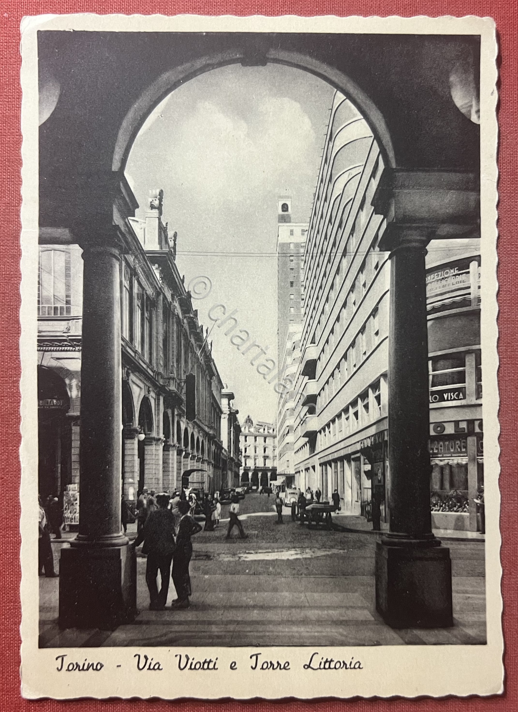 Cartolina - Torino - Via Viotti e Torre Littoria - …