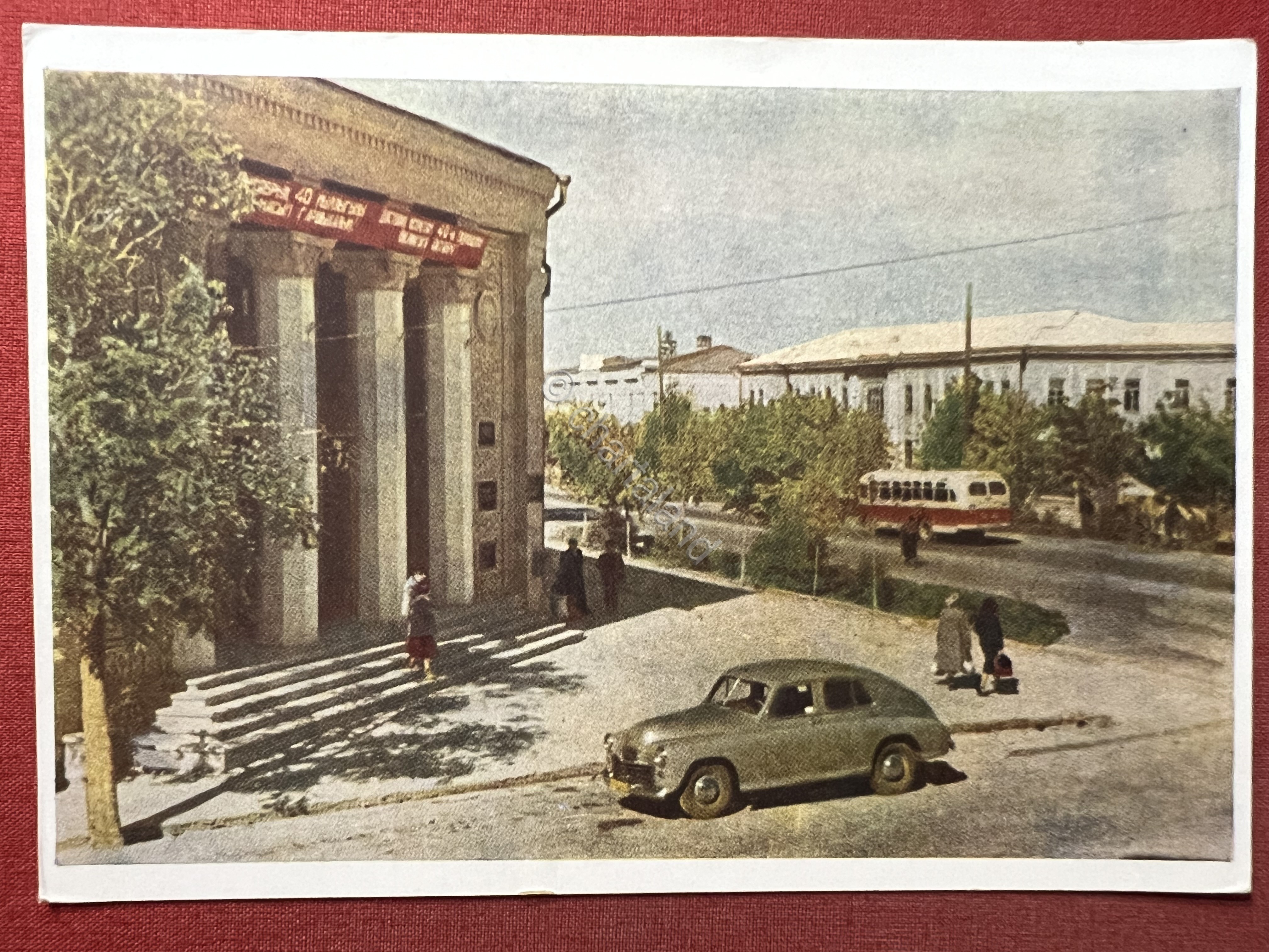 Cartolina - Turkmenistan - Ashgabat - Viale Stalin . 1958