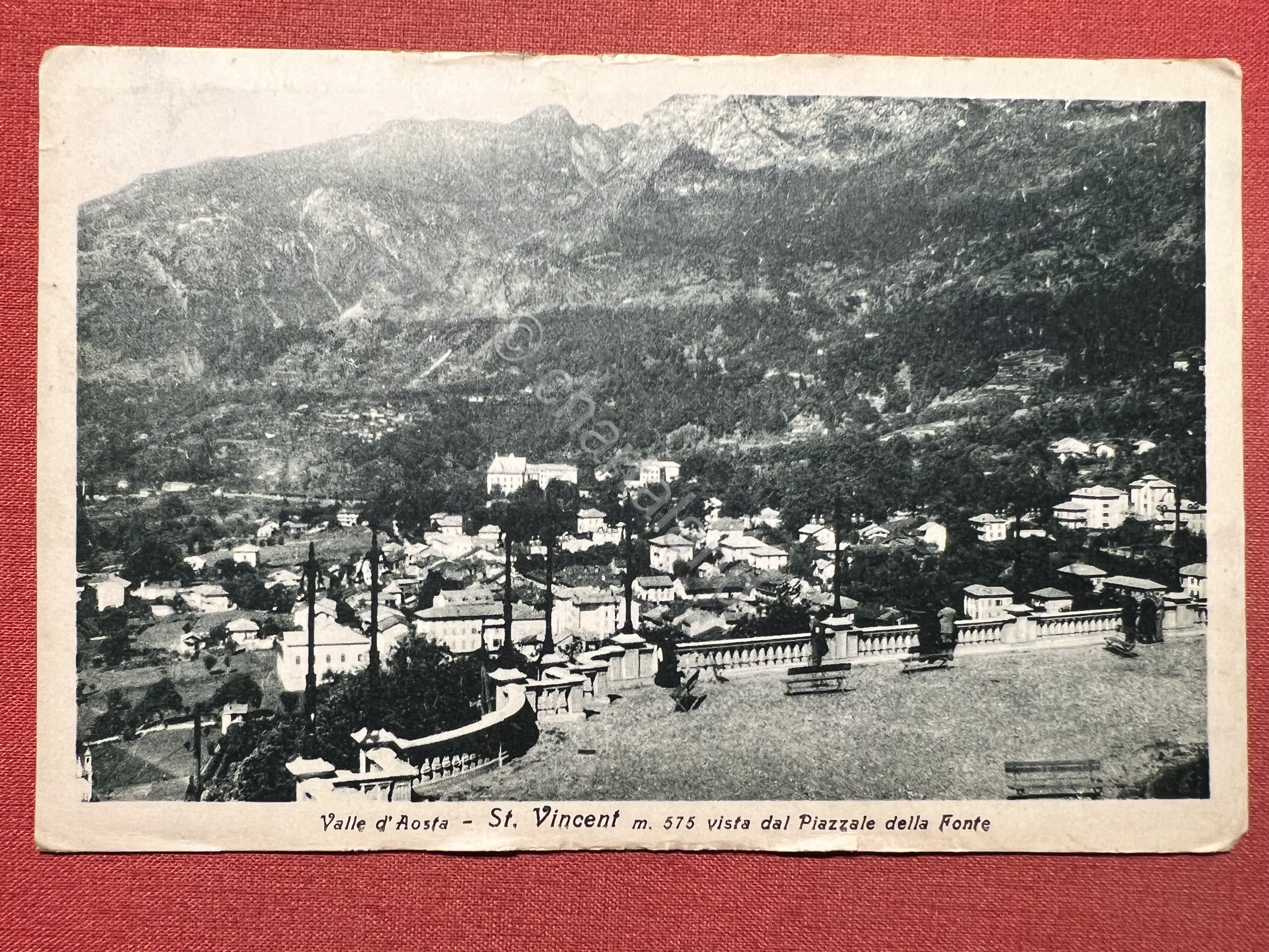 Cartolina - Valle d'Aosta - St. Vincent vista dal Piazzale …