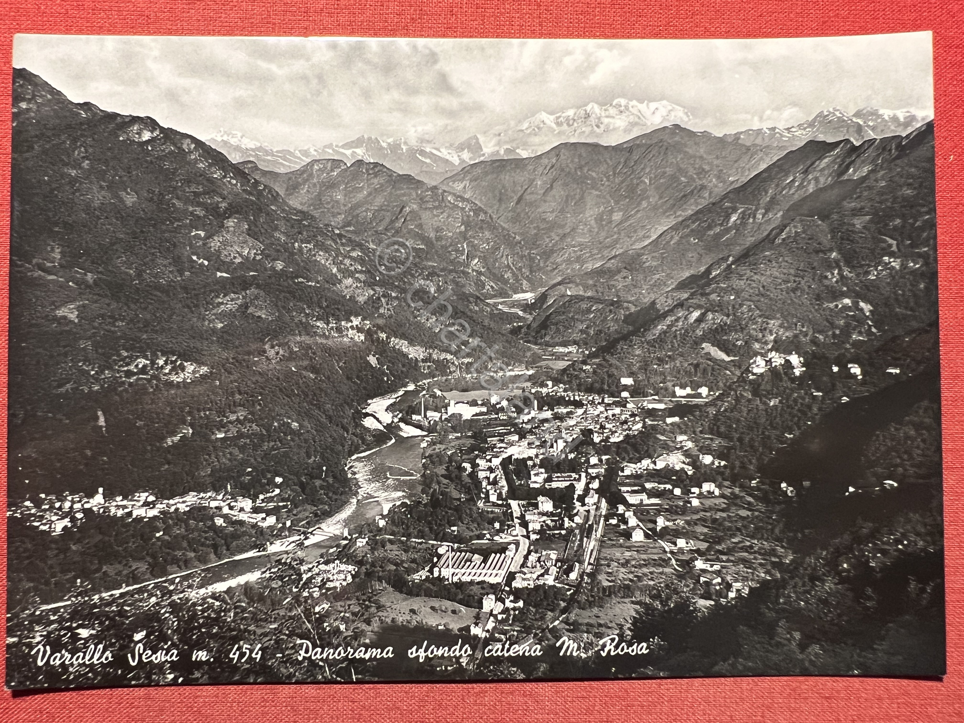 Cartolina - Varallo Sesia - Panorama sfondo Catena M. Rosa …