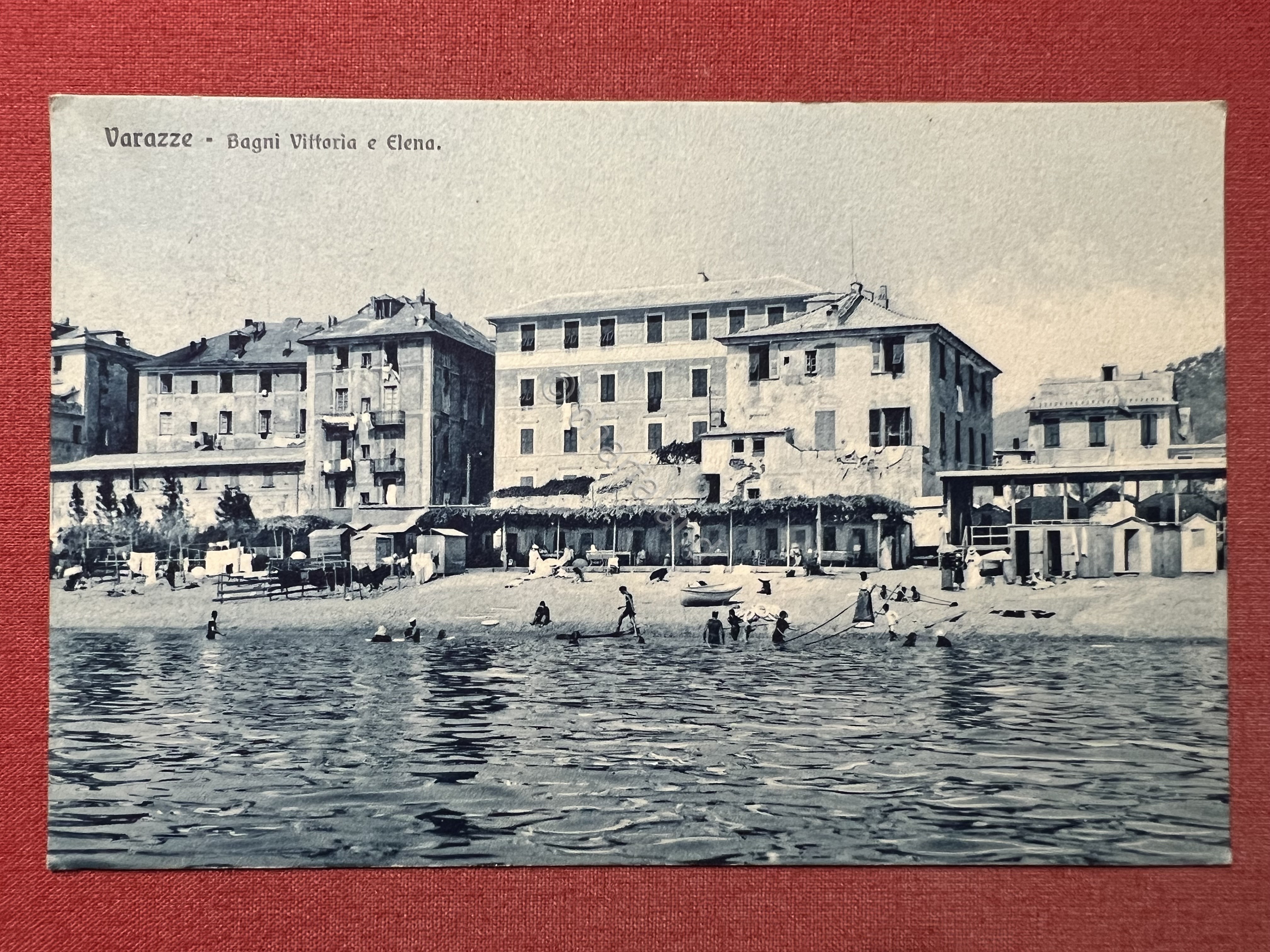 Cartolina - Varazze - Bagni Vittoria e Elena - 1915