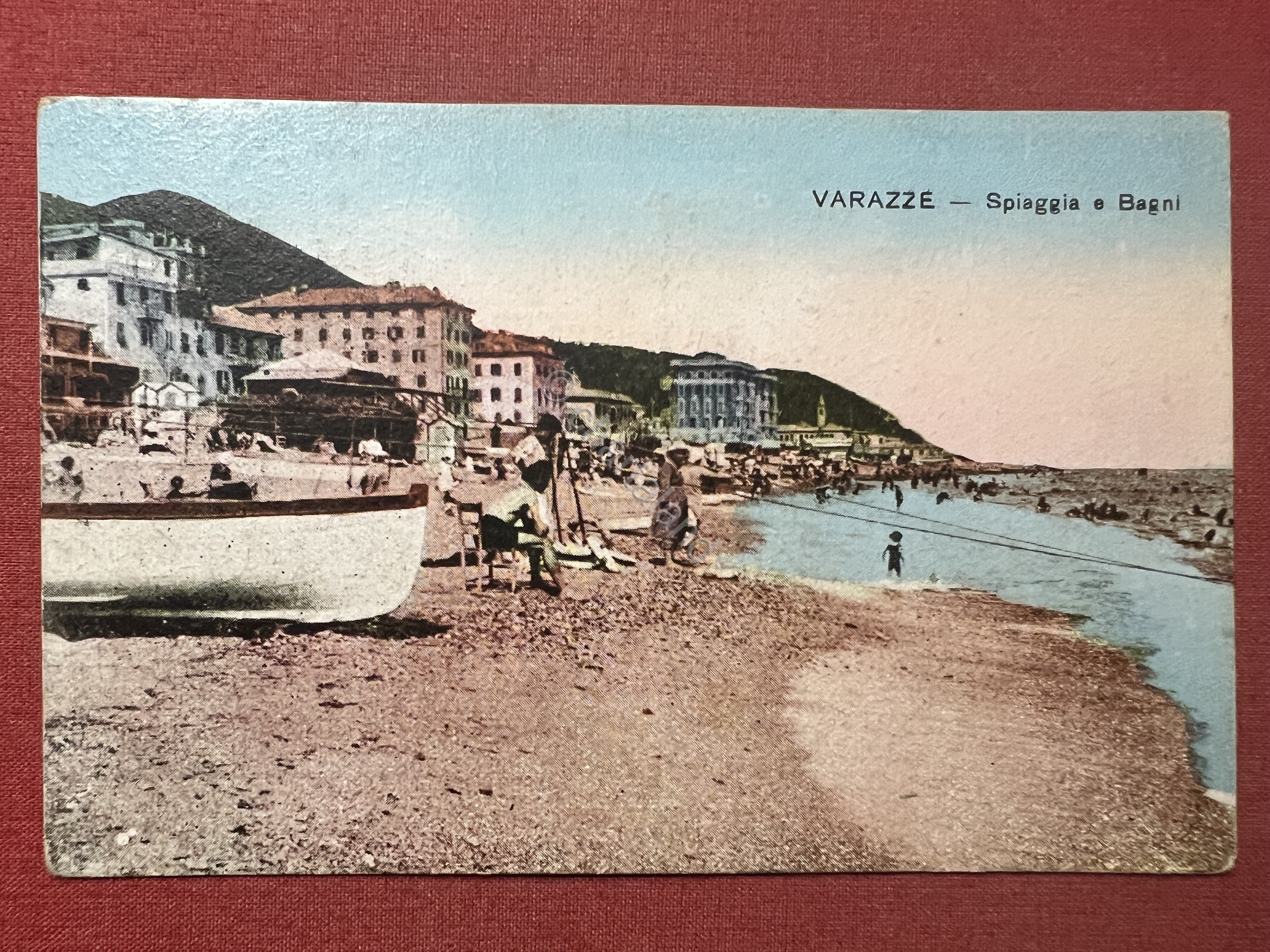 Cartolina - Varazze - Spiaggia e Bagni - 1923
