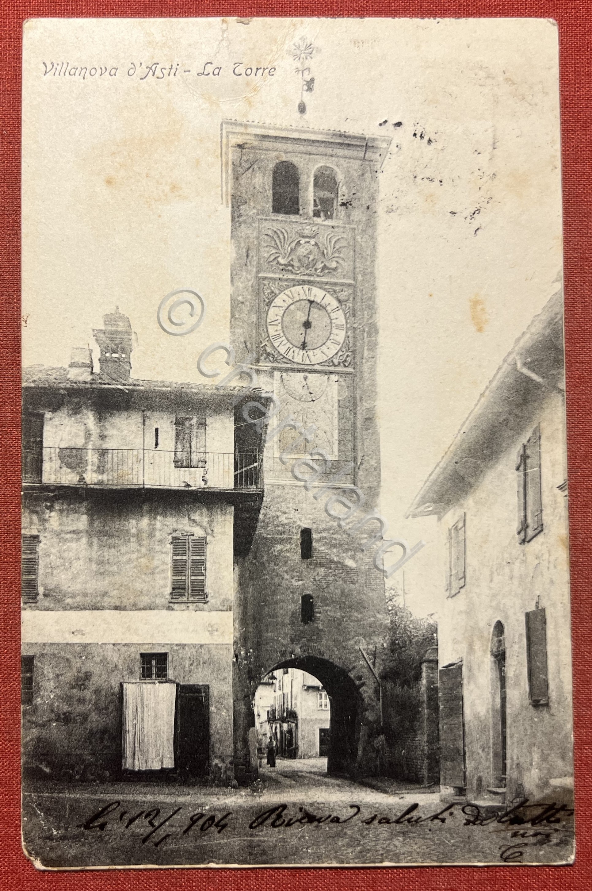 Cartolina - Villanova d'Asti - La Torre - 1904