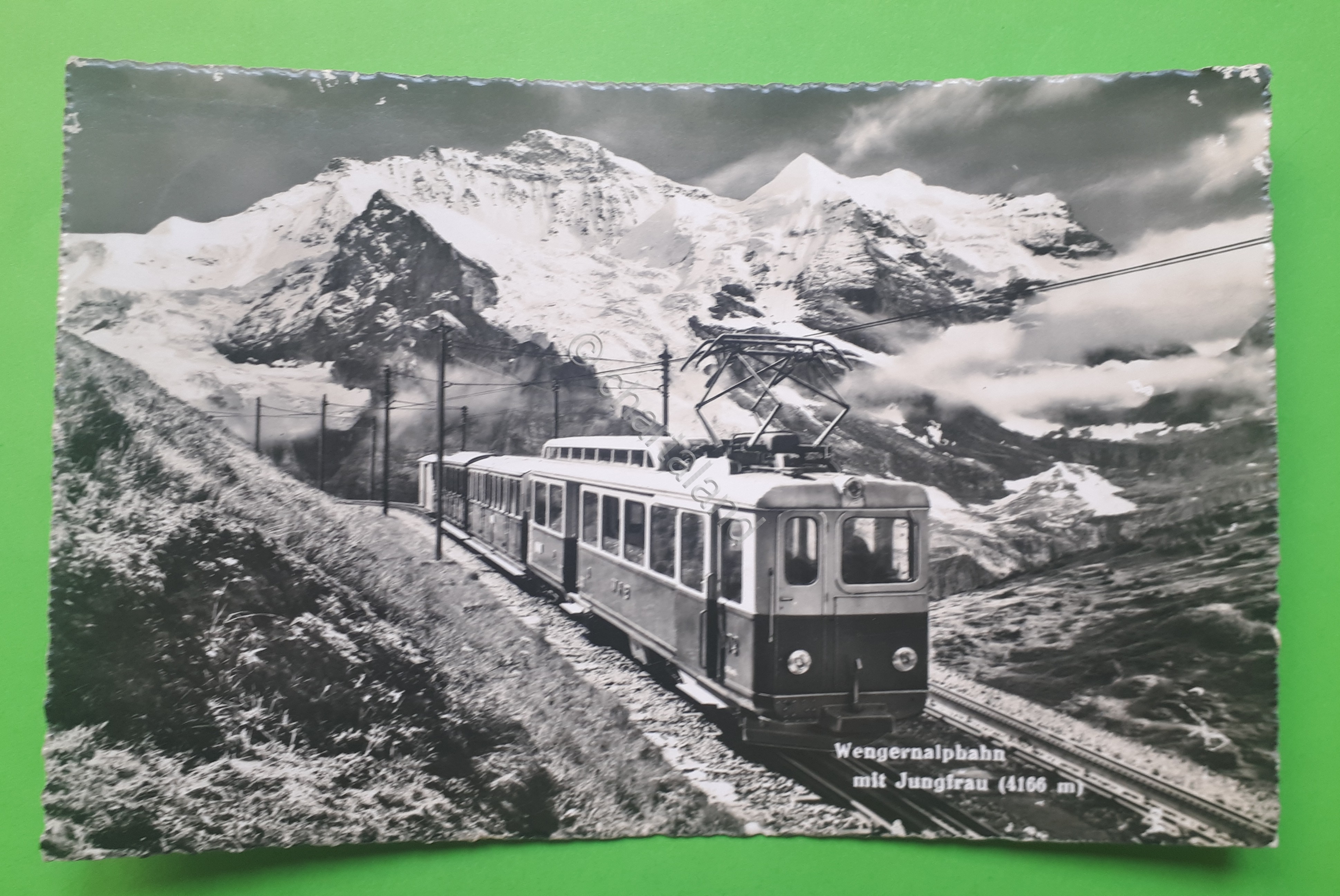 Cartolina - Wengernalpbahn mit Jungfrau - 1952