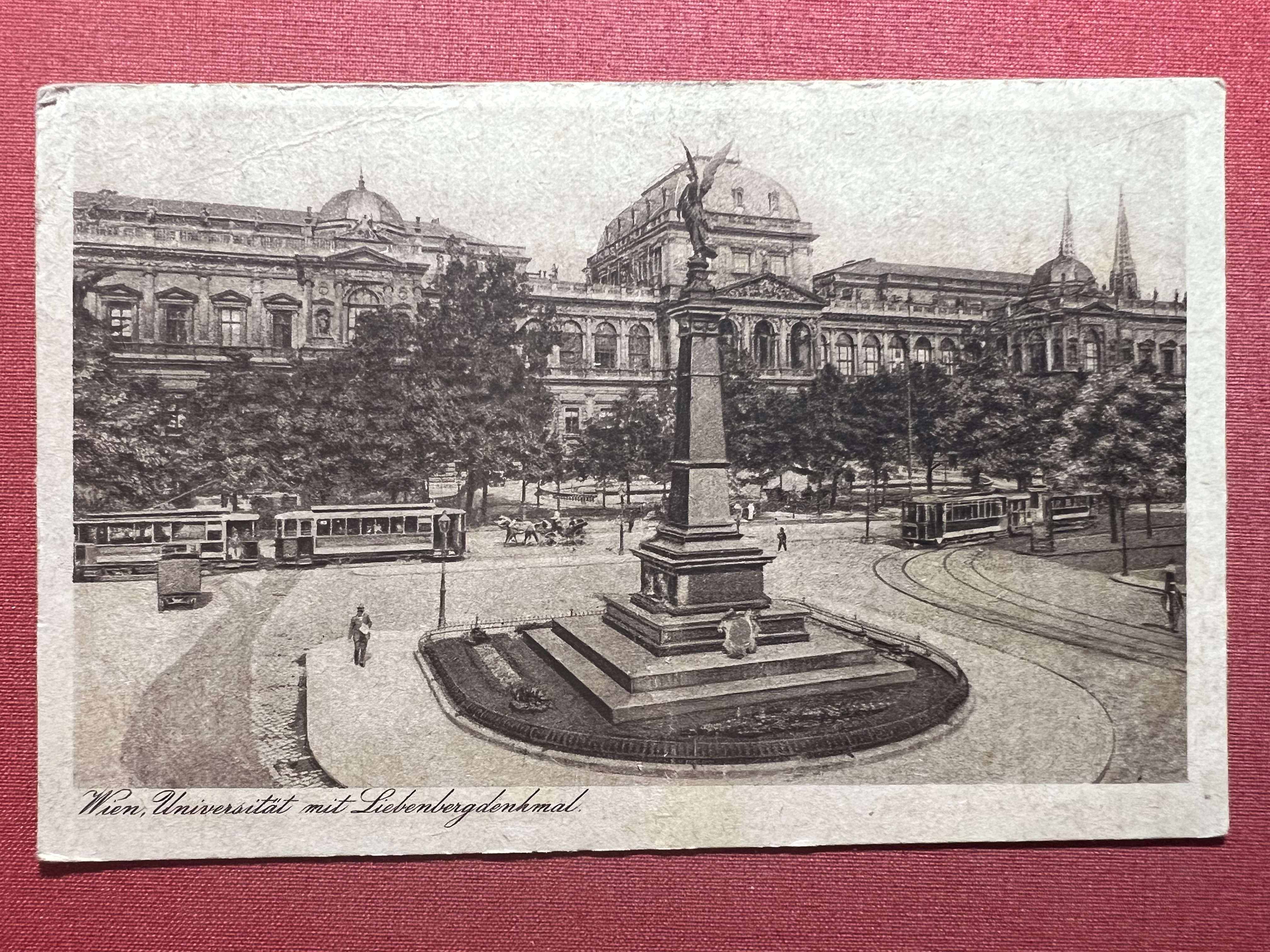 Cartolina - Wien - Universität mit Lieben Denkmal - 1923