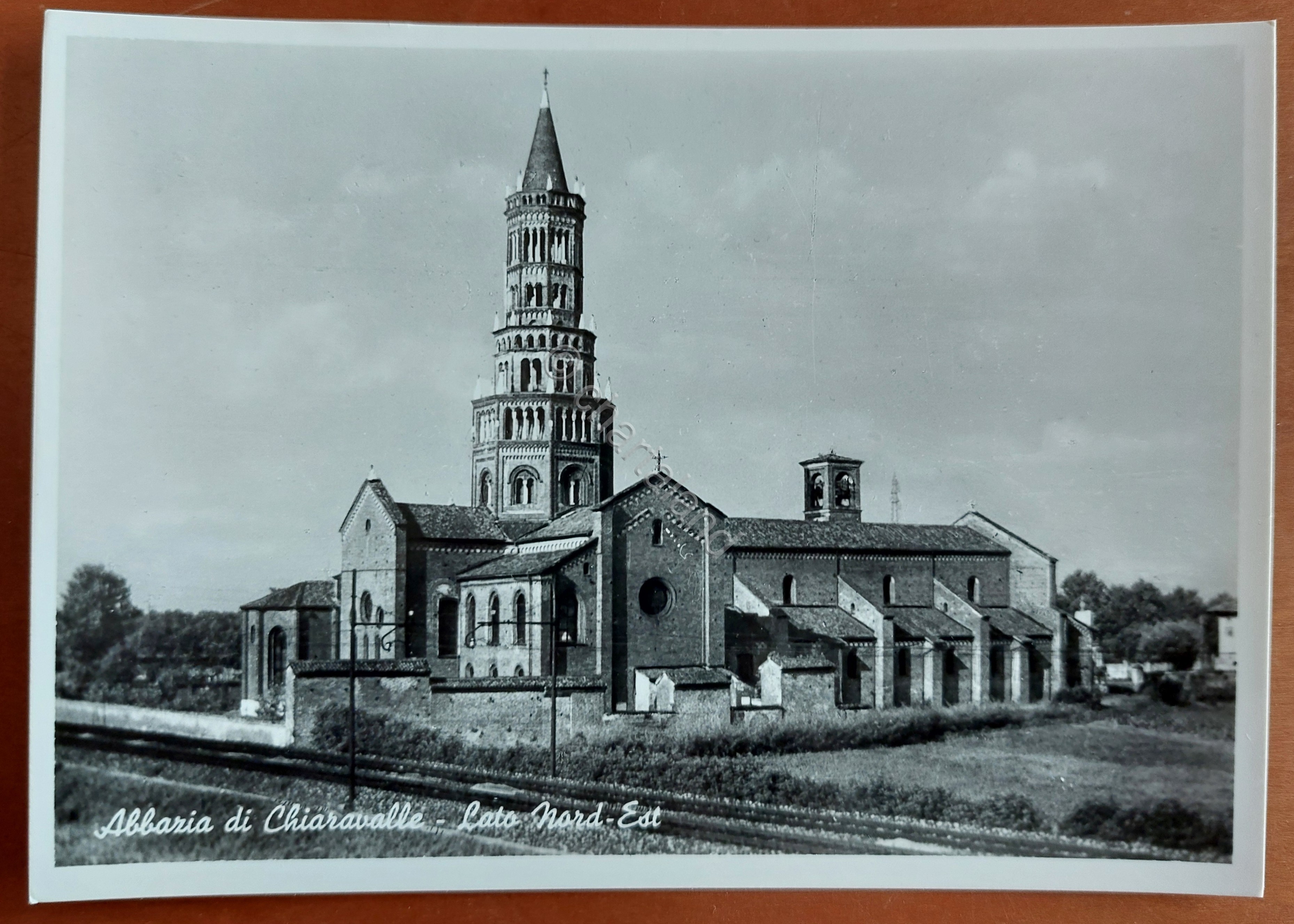 Cartolina Abbazia di Chiaravalle - Lato Nord-Est - 1950 ca.