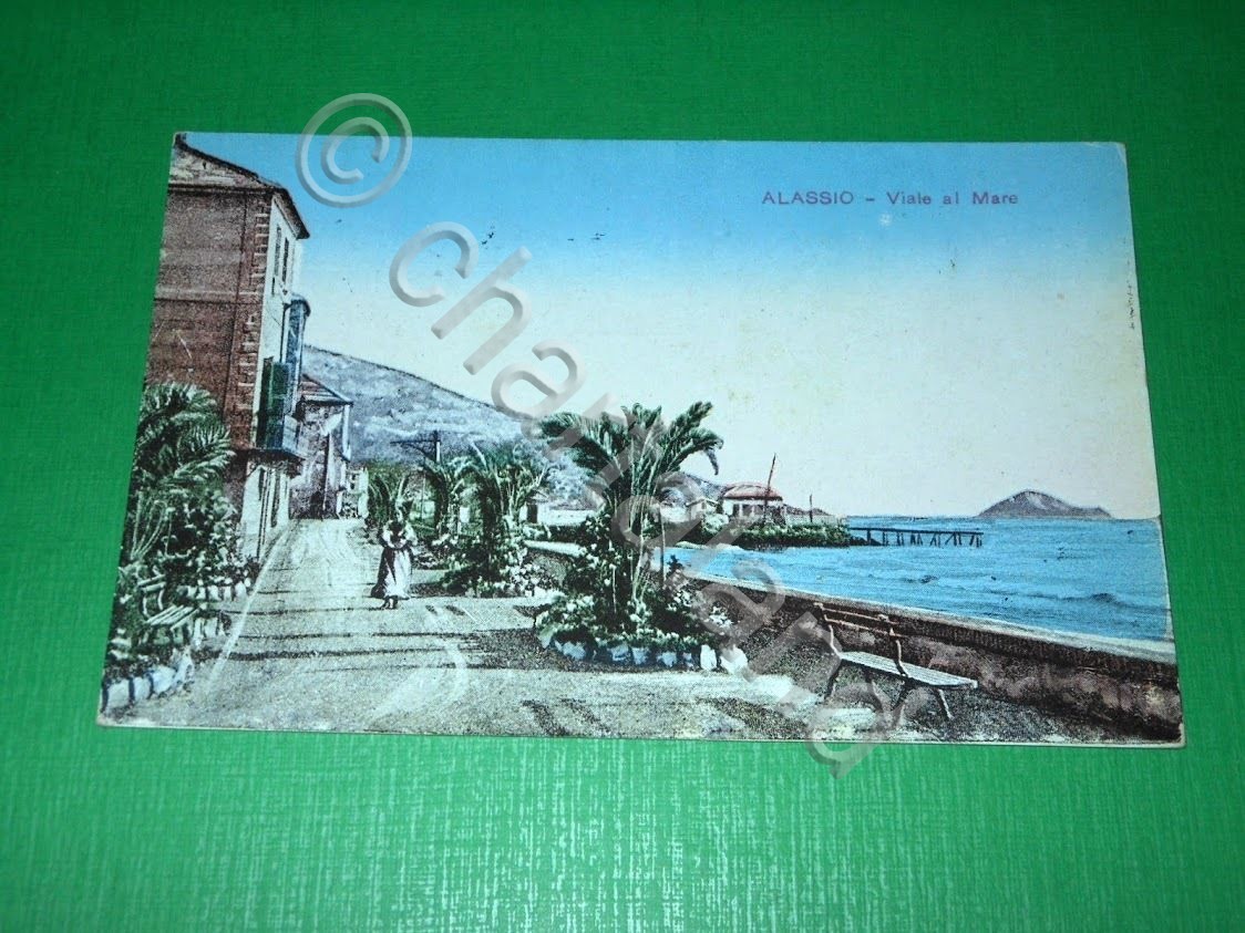 Cartolina Alassio - Viale al Mare 1910 ca