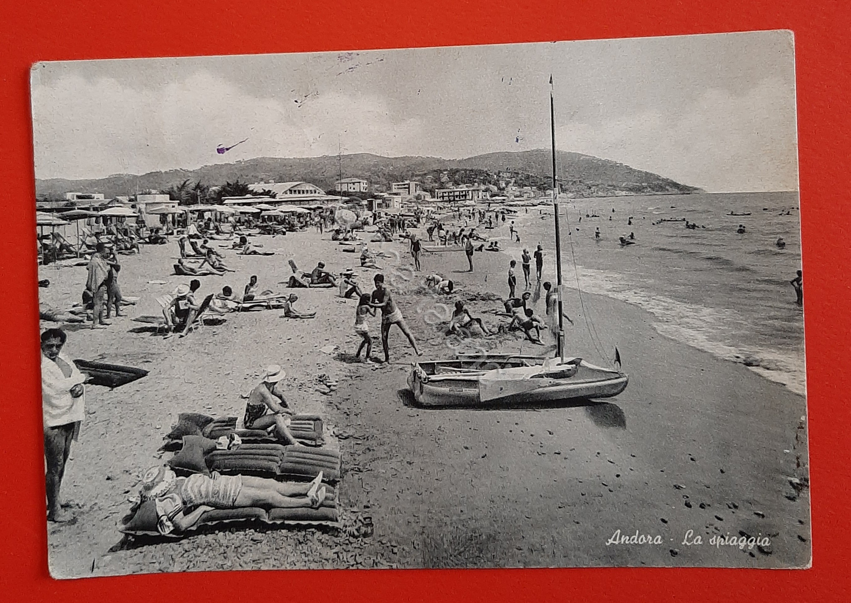 Cartolina Andora - La Spiaggia - 1963