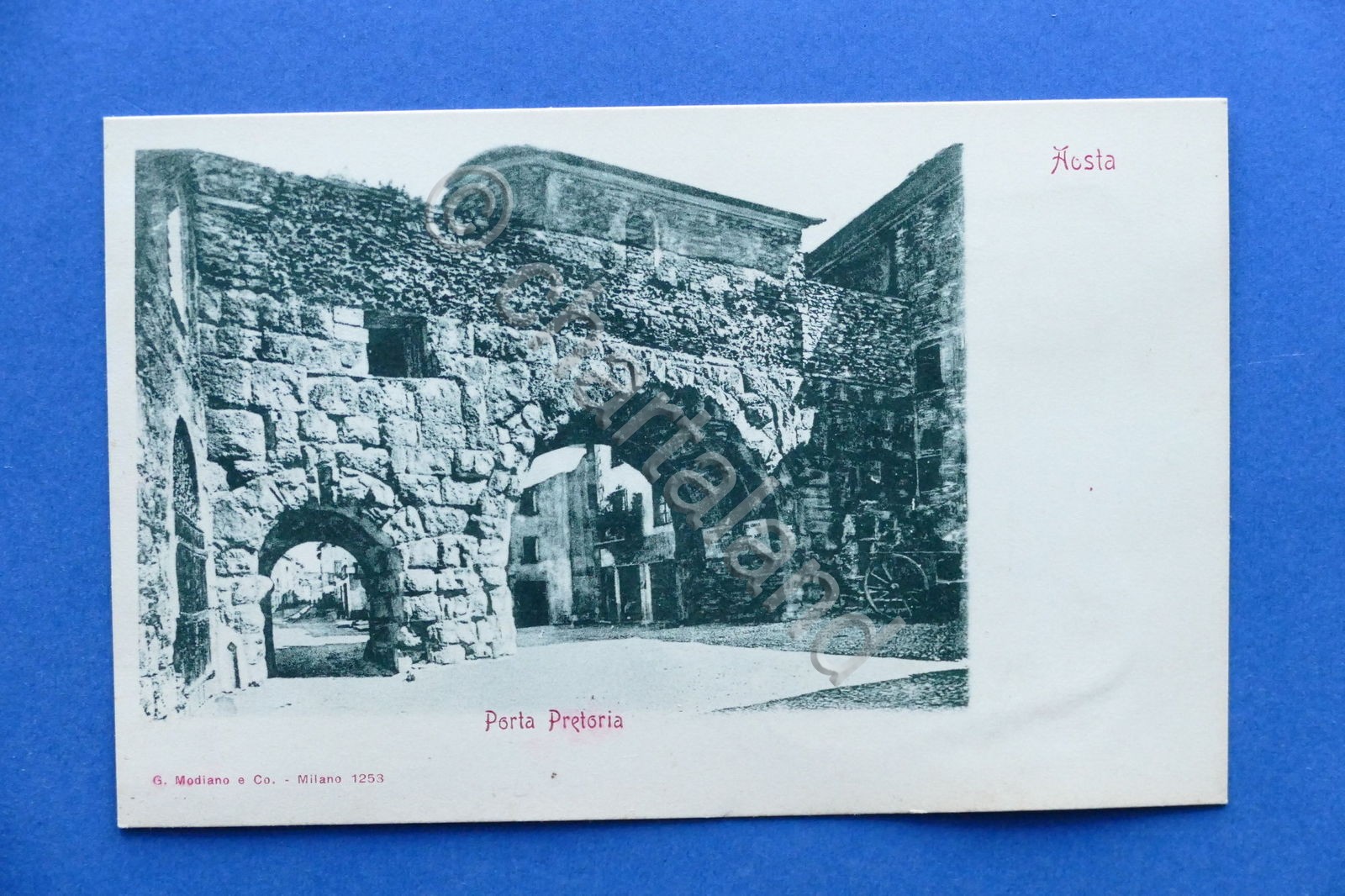 Cartolina Aosta - Porta Pretoria - 1900 ca.