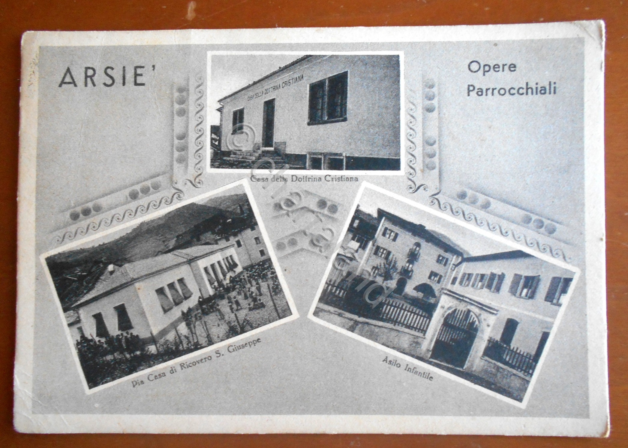 Cartolina Arsie' - Opere parrocchiali - 1943