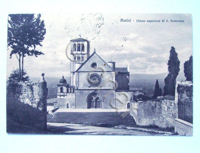 Cartolina Assisi - Chiesa superiore di S Francesco 1931.