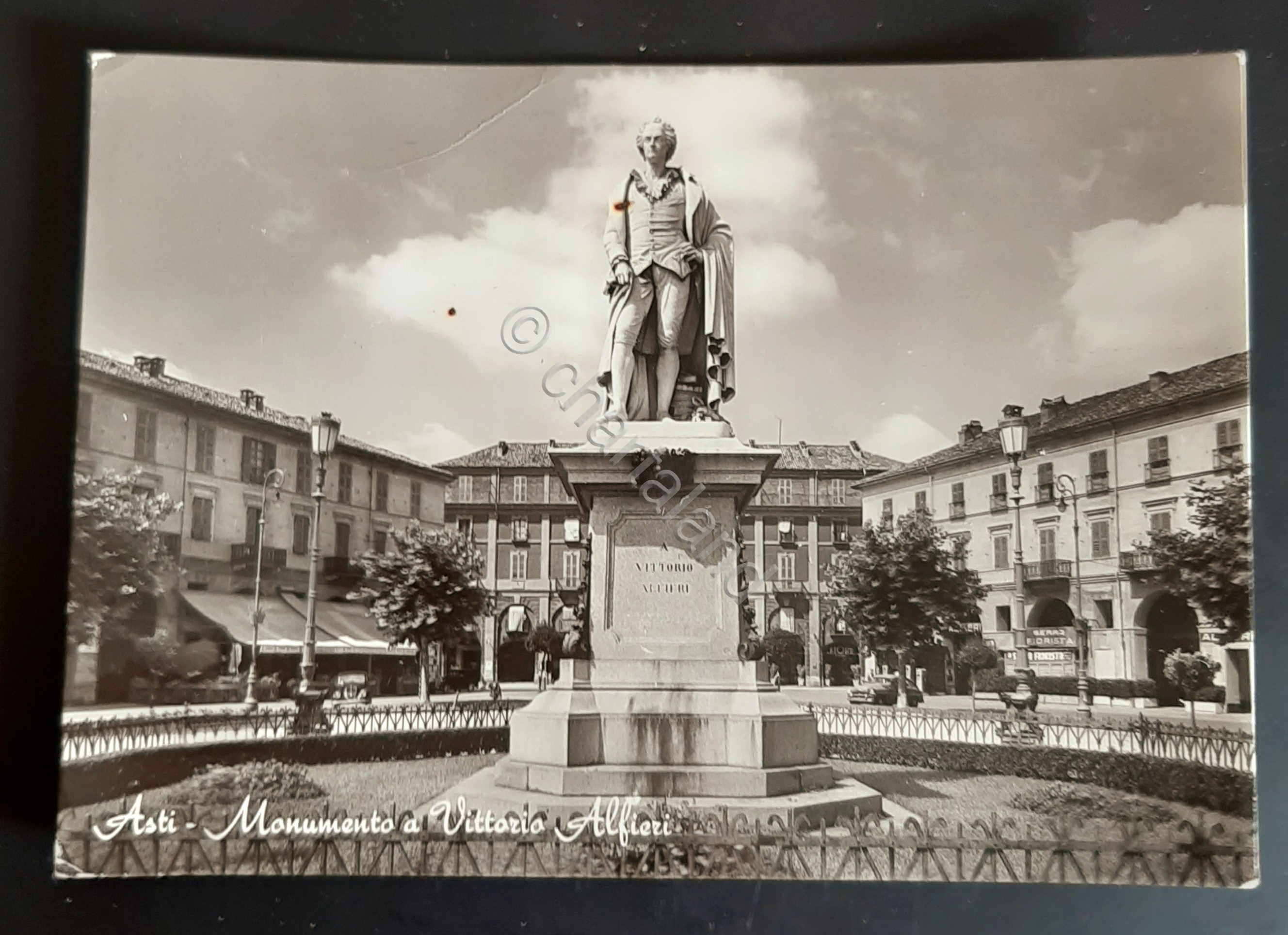 Cartolina Asti - Monumento a Vittorio Alfieri - 1954