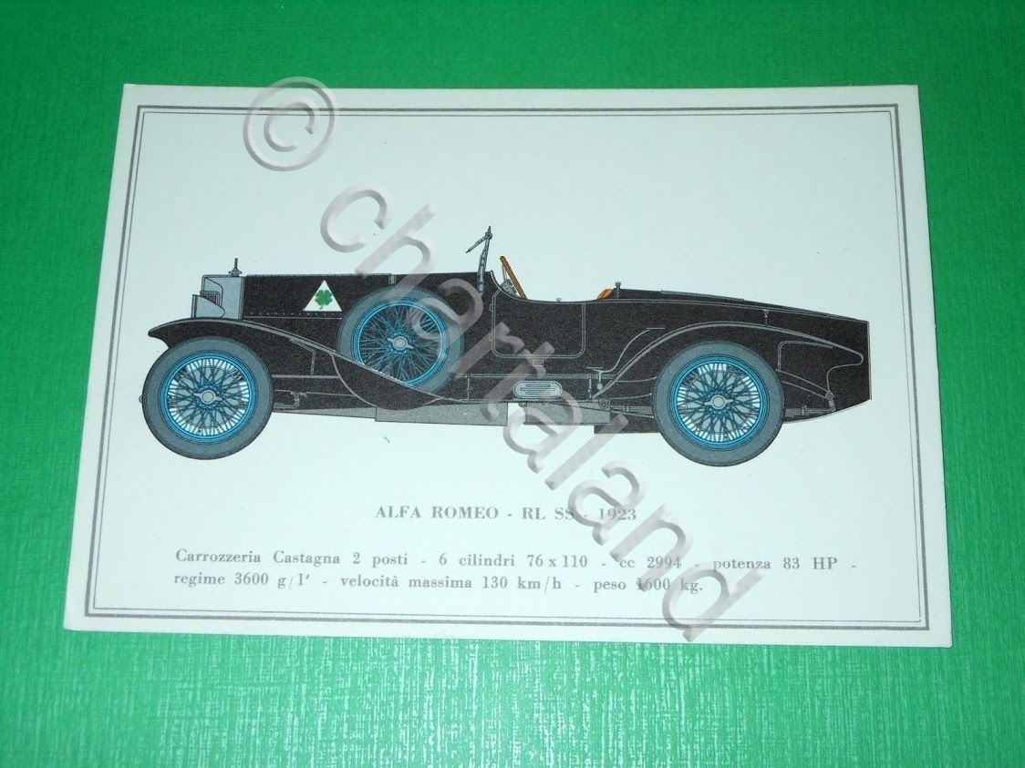 Cartolina Auto - Alfa Romeo RL SS 1923.