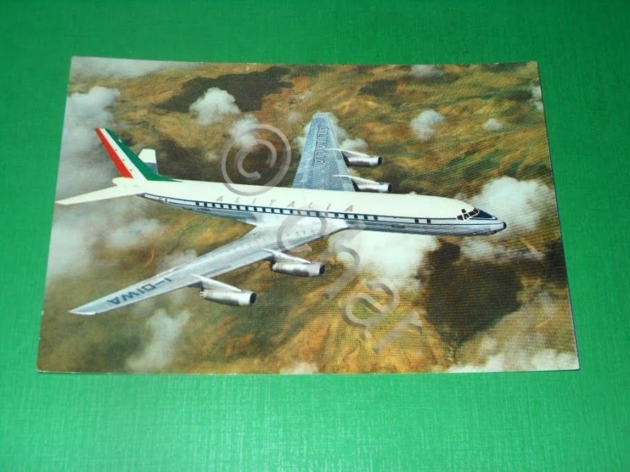 Cartolina Aviazione Volo Alitalia Airlines - Douglas Soper DC8 Jet …