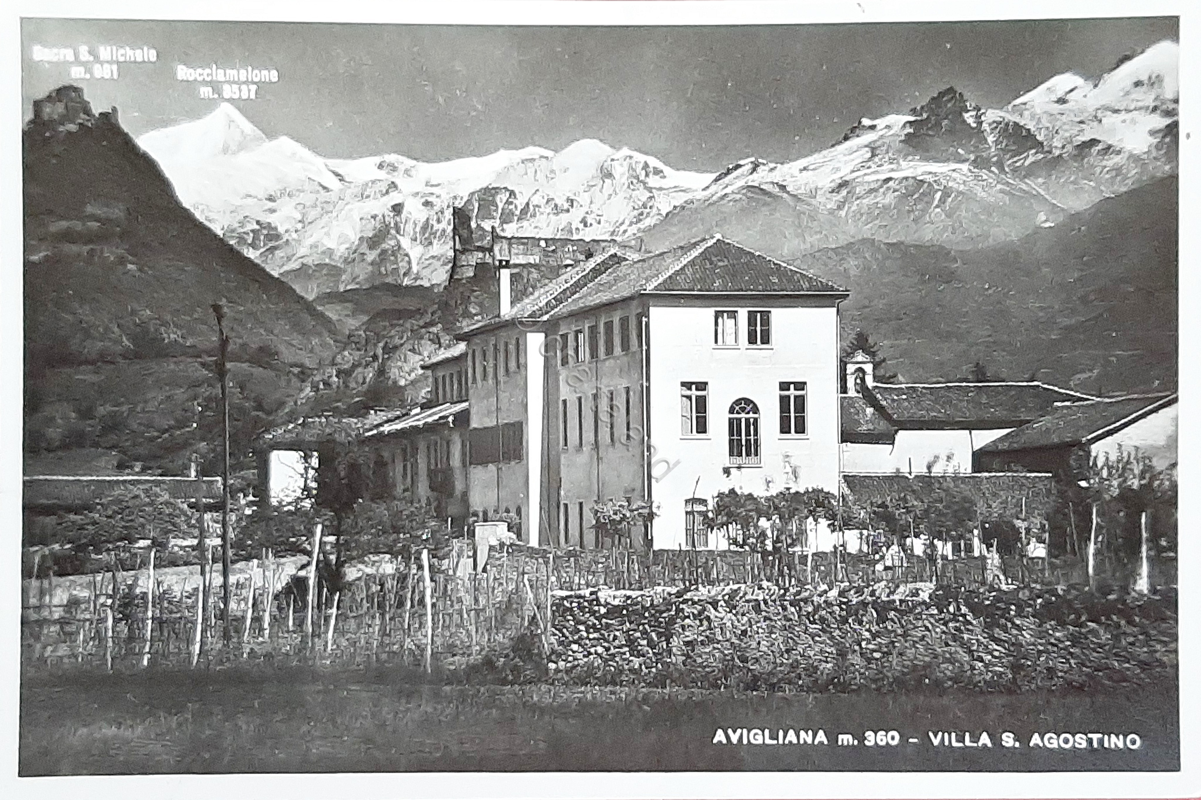 Cartolina Avigliana - Villa S. Agostino - 1940