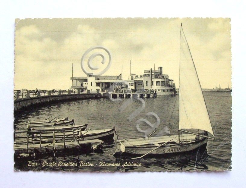 Cartolina Bari - Circolo Canottieri Barion 1952.