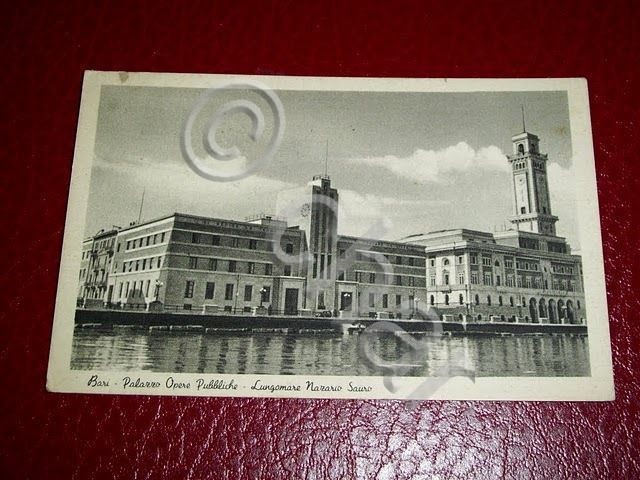 Cartolina Bari - Palazzo Opere Pubbliche 1941.