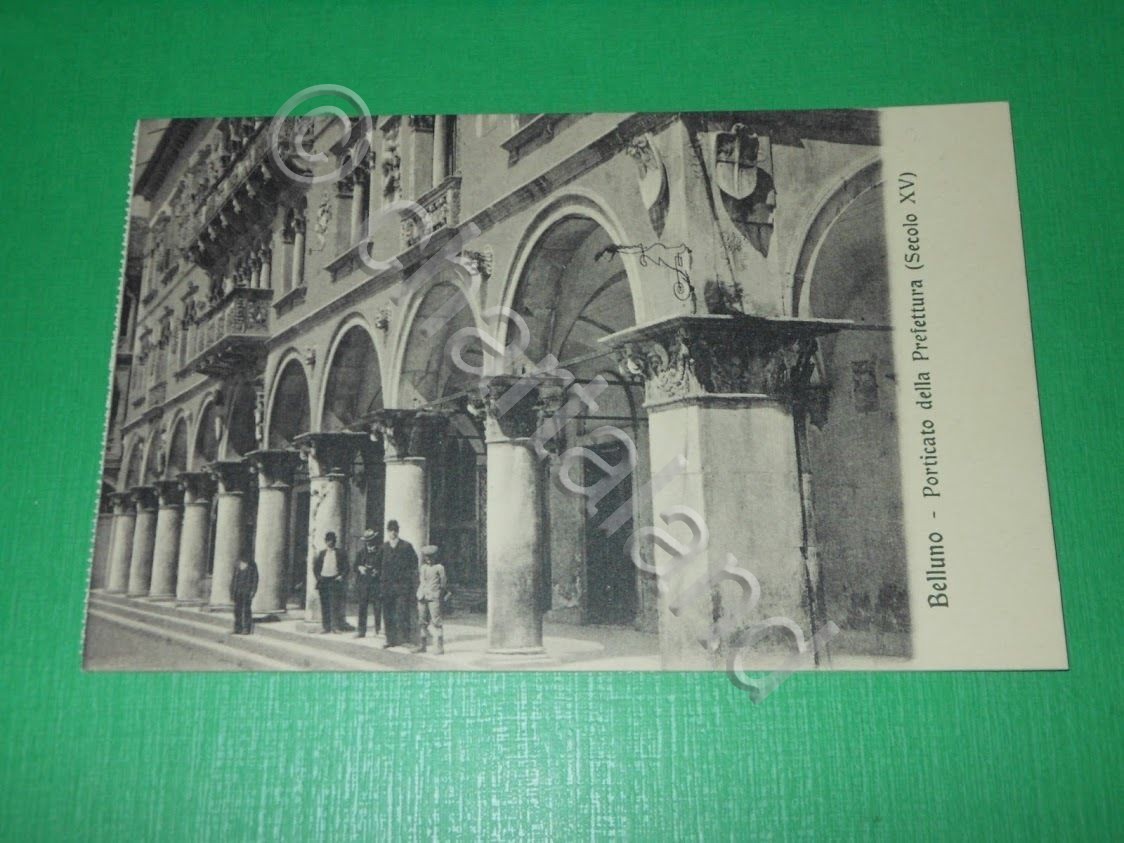 Cartolina Belluno - Porticato della Prefettura 1910 ca.