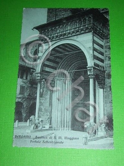 Cartolina Bergamo - Basilica S. Maria Maggiore 1915.