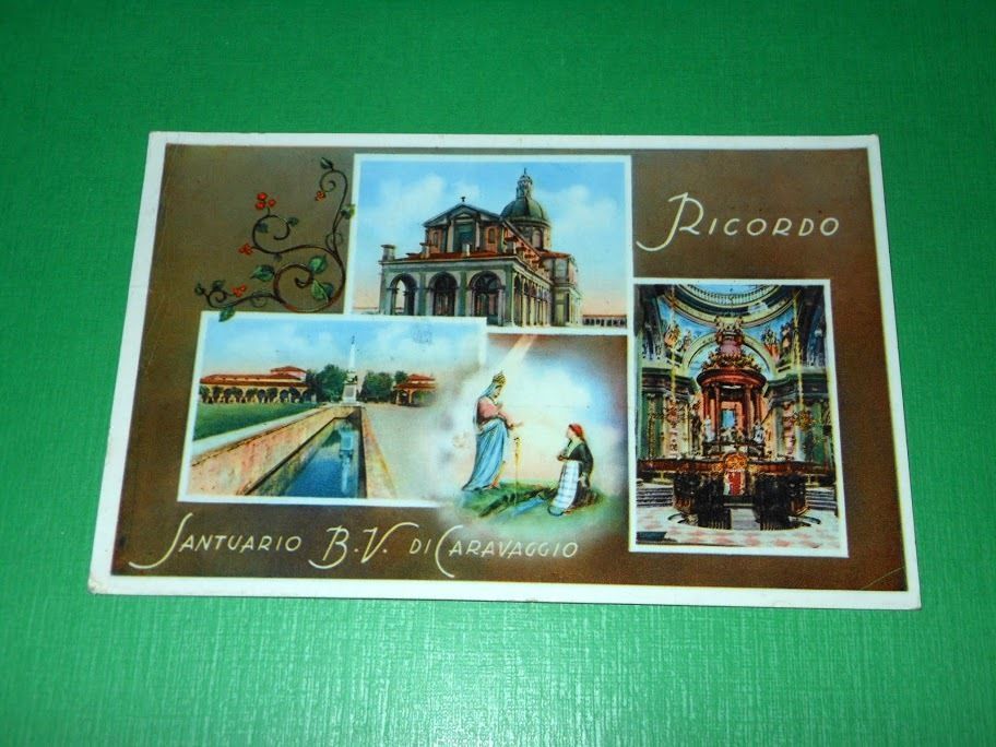 Cartolina Bergamo - Santuario B. V. di Caravaggio - Vedute …