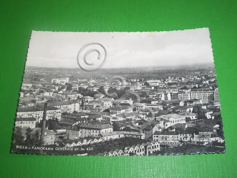 Cartolina Biella - Panorama generale 1950