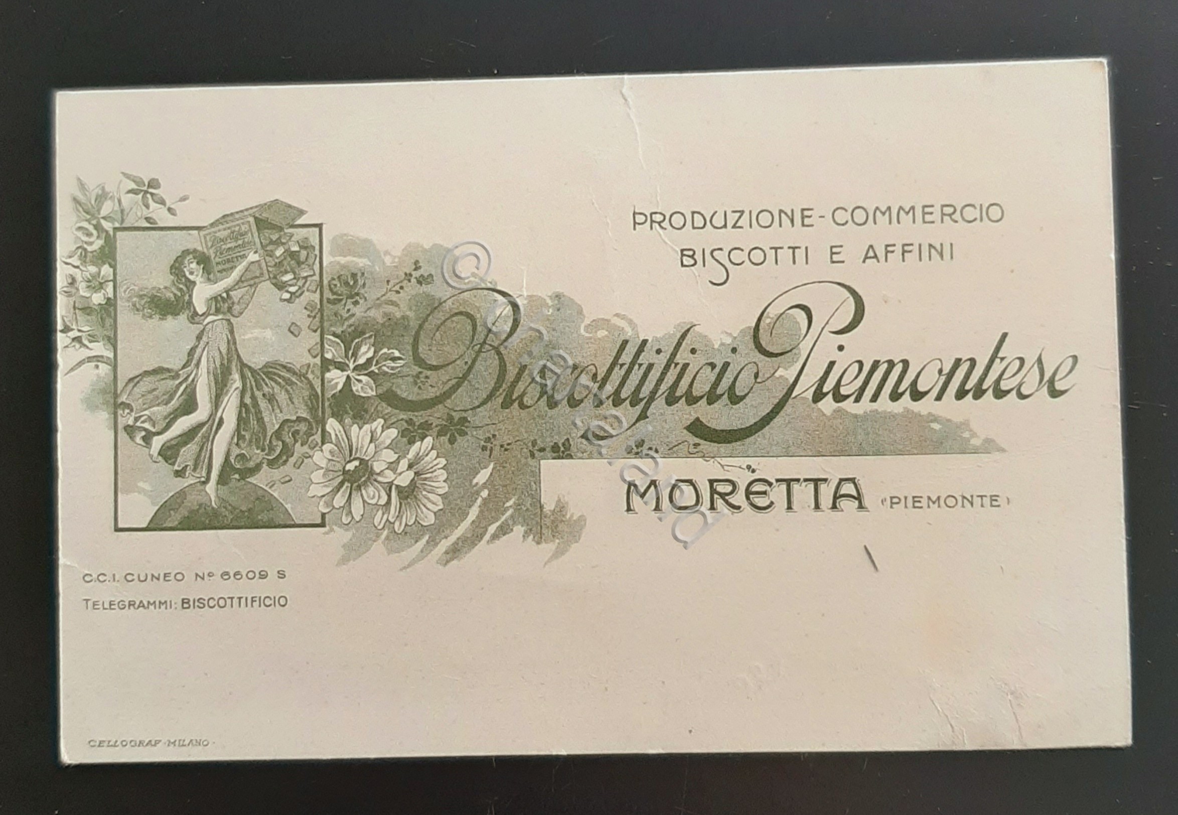Cartolina Biscottificio Piemontese - Produzione Commercio Biscotti - 1900