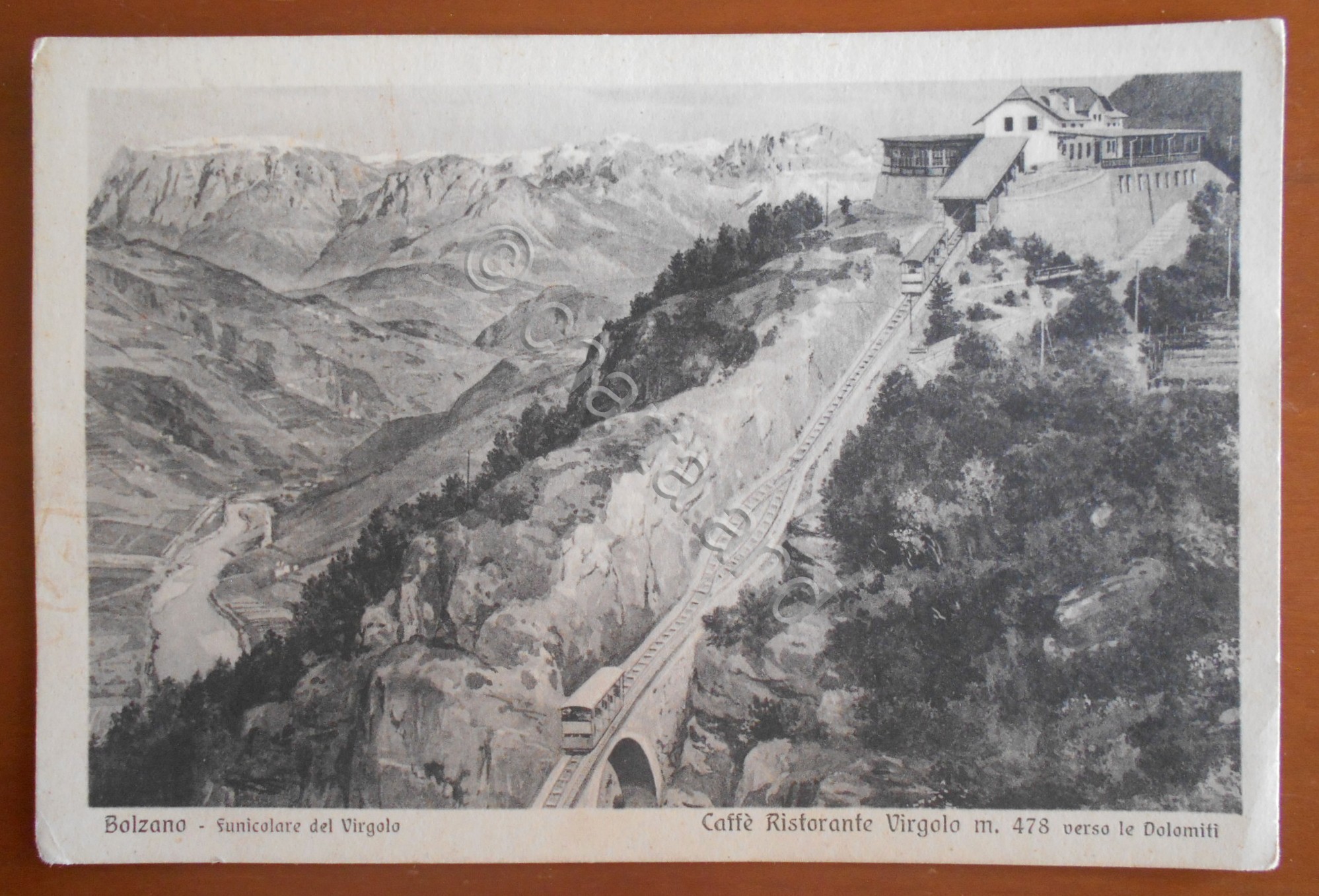 Cartolina Bolzano - Funicolare del Virgolo - Caffè Ristorante Virgolo …