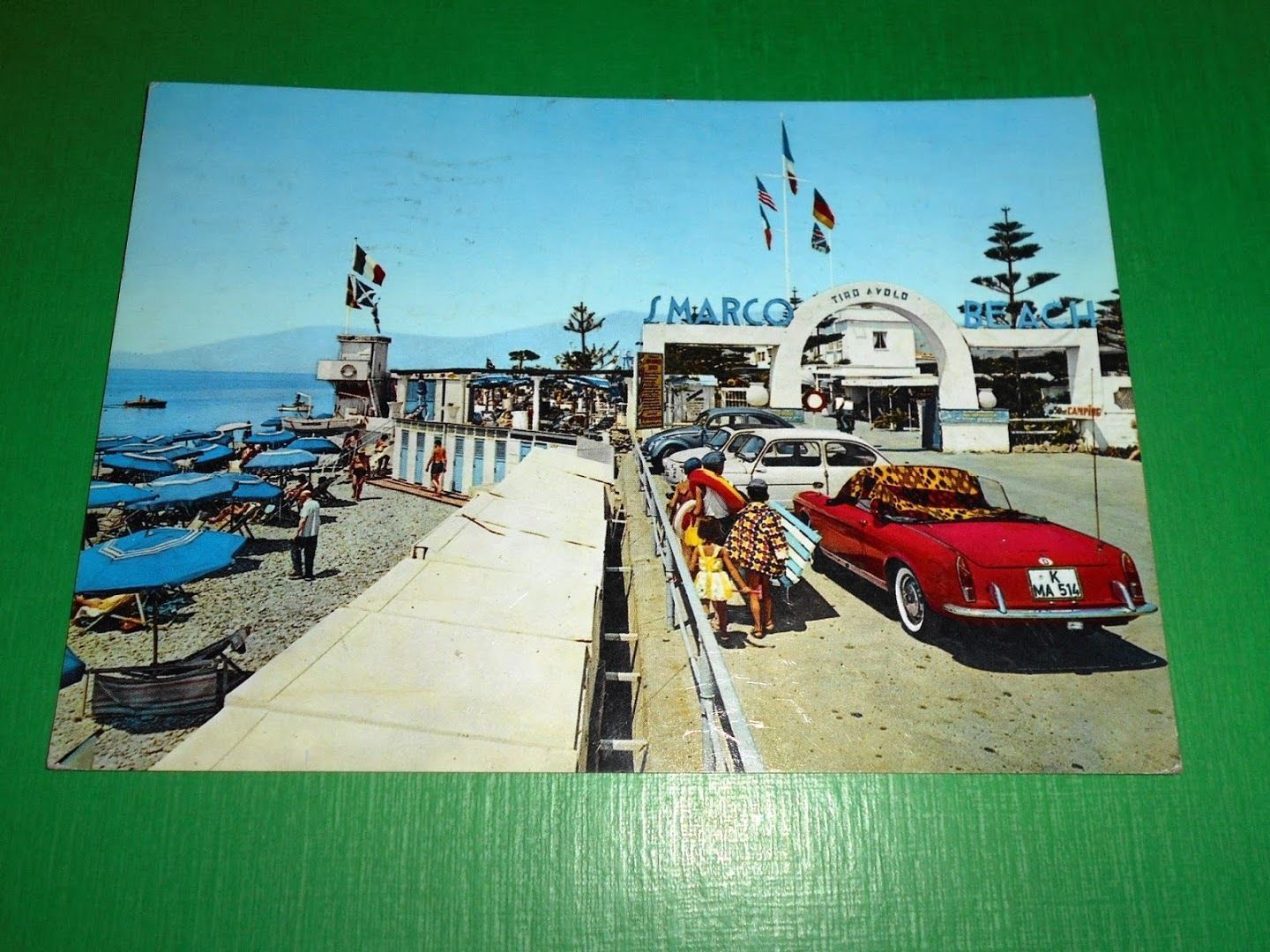 Cartolina Bordighera - Stabilimento Bagni S. Marco 1961.