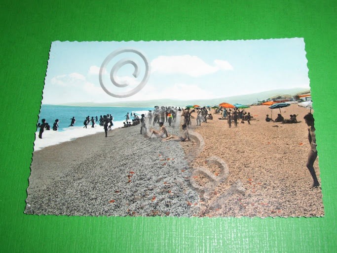 Cartolina Bovalino Marina - La spiaggia 1962.