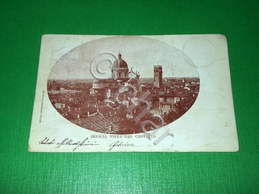Cartolina Brescia - Vista dal Castello 1905.