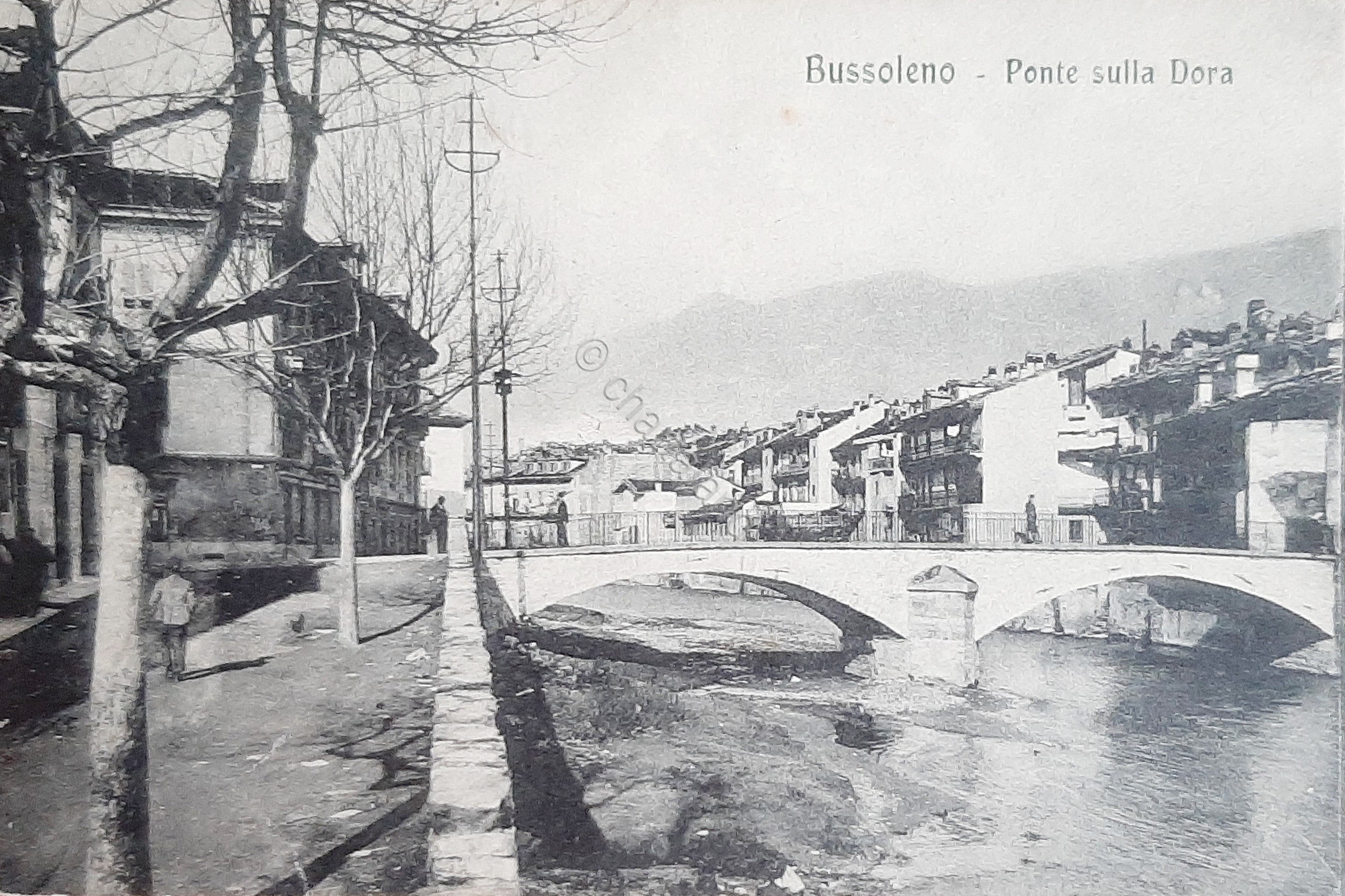 Cartolina Bussoleno - Ponte sulla Dora - 1924