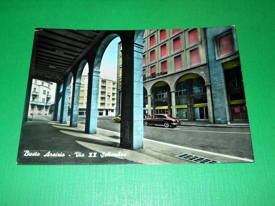 Cartolina Busto Arsizio - Via XX Settembre 1960.