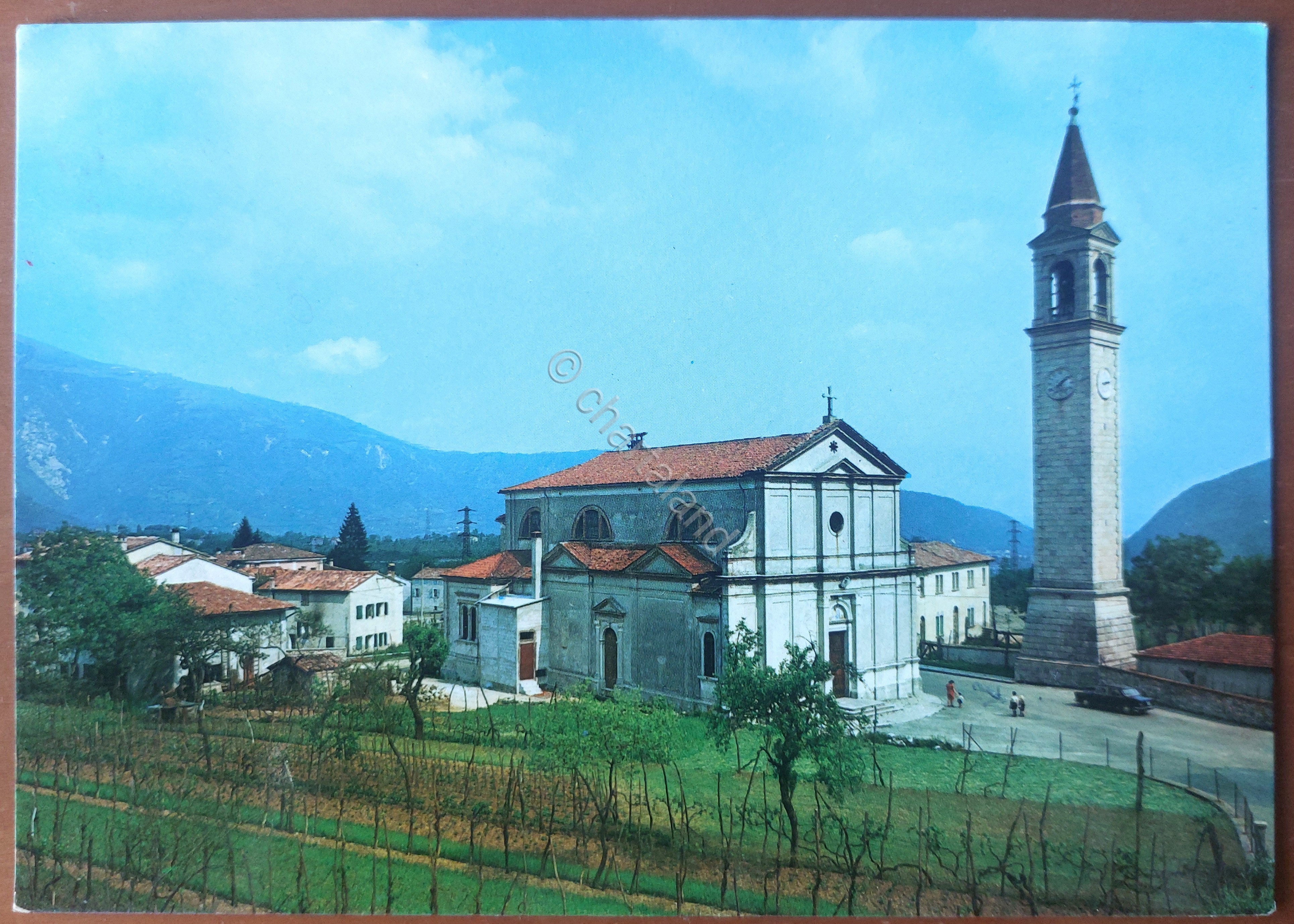 Cartolina Campo di Alano - Chiesa parrocchiale - 1970 ca.