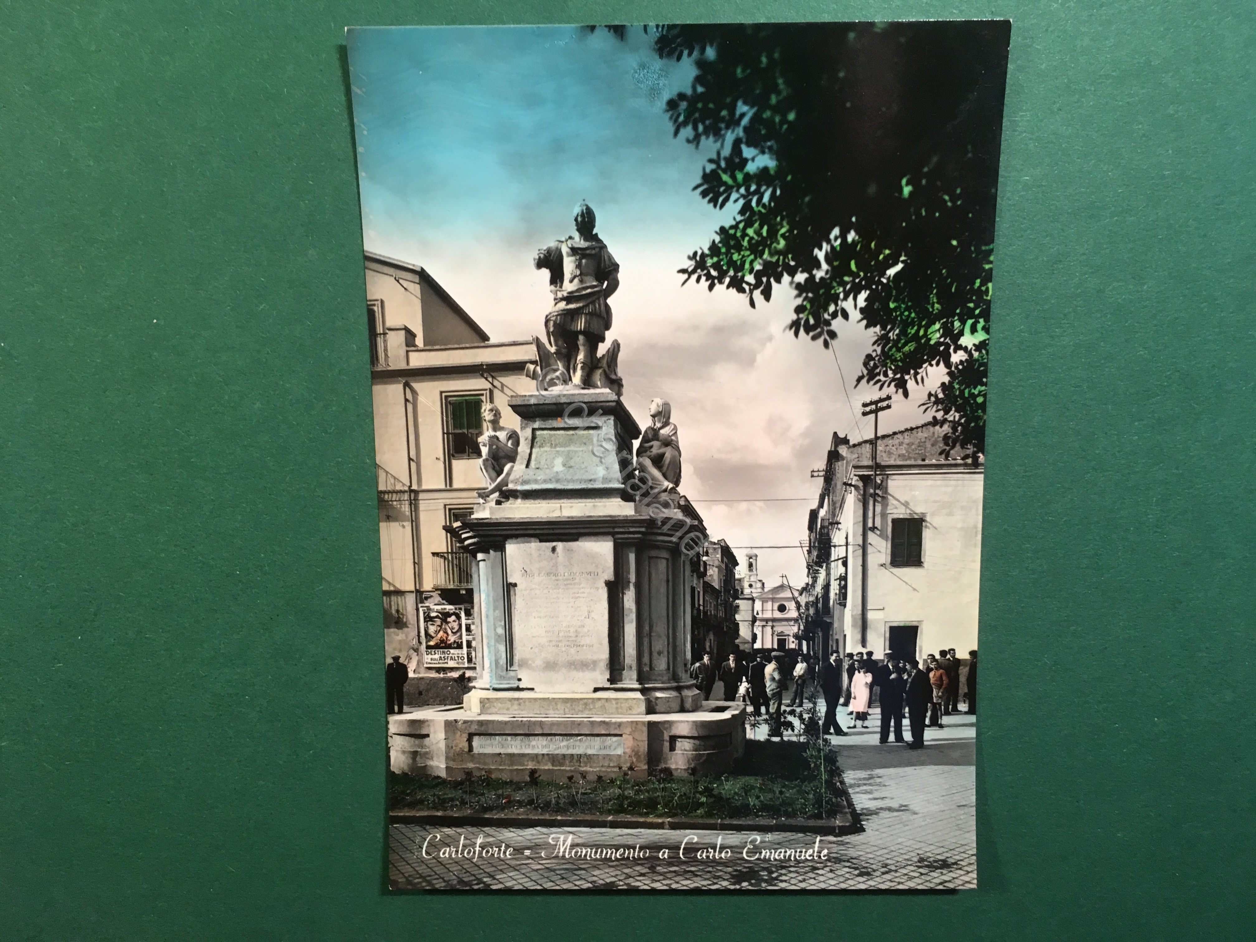 Cartolina Carloforte - Monumento a Carlo Emanuele - 1957